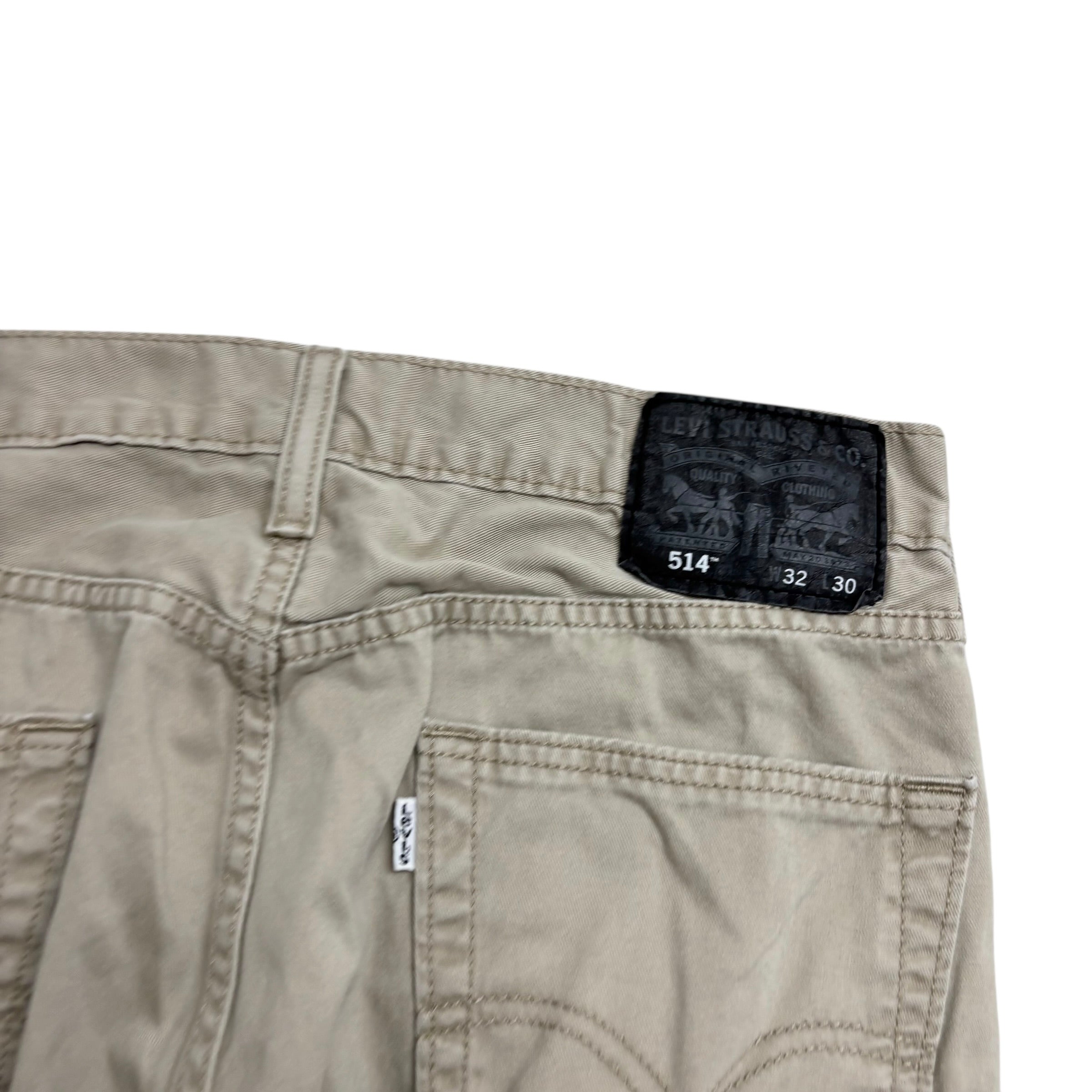 Levis 514 Trousers W32 L29 Mens Cream Regular Straight Fit Cotton Pants (E)