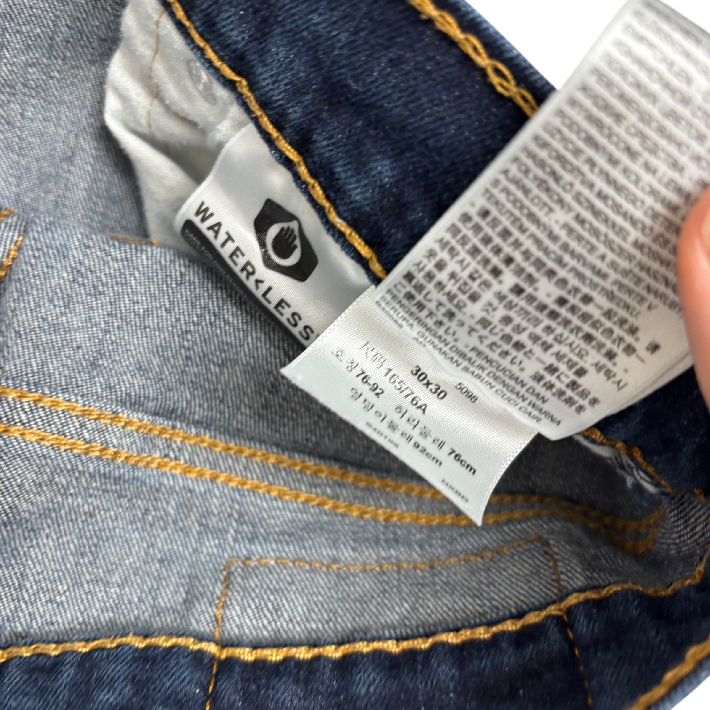 Levis Jeans W30 L28 Mens Dark Blue Slim Tapered Fit Stretch Denim