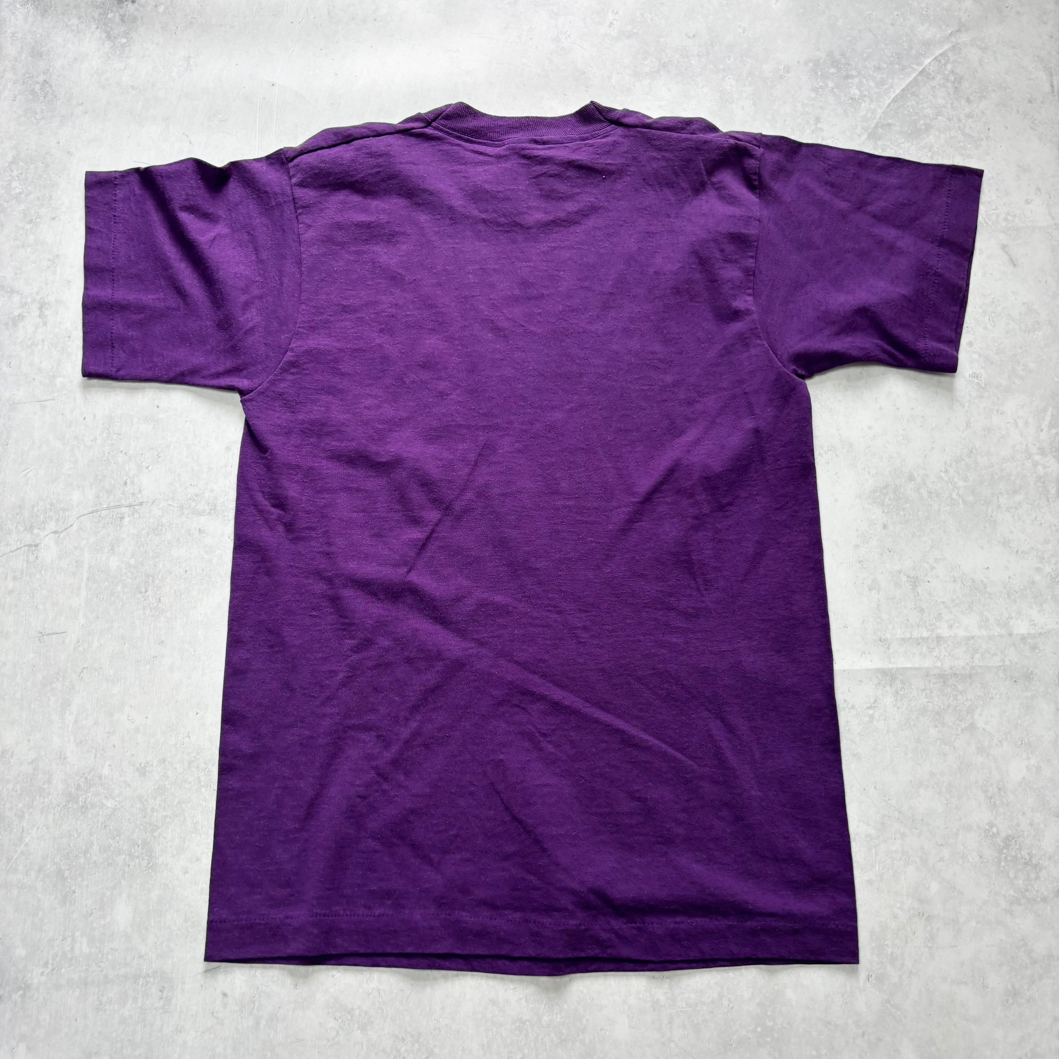 Vintage T Shirt Mens Small Purple Single Stitch Graphic Print 90s Horses (E)