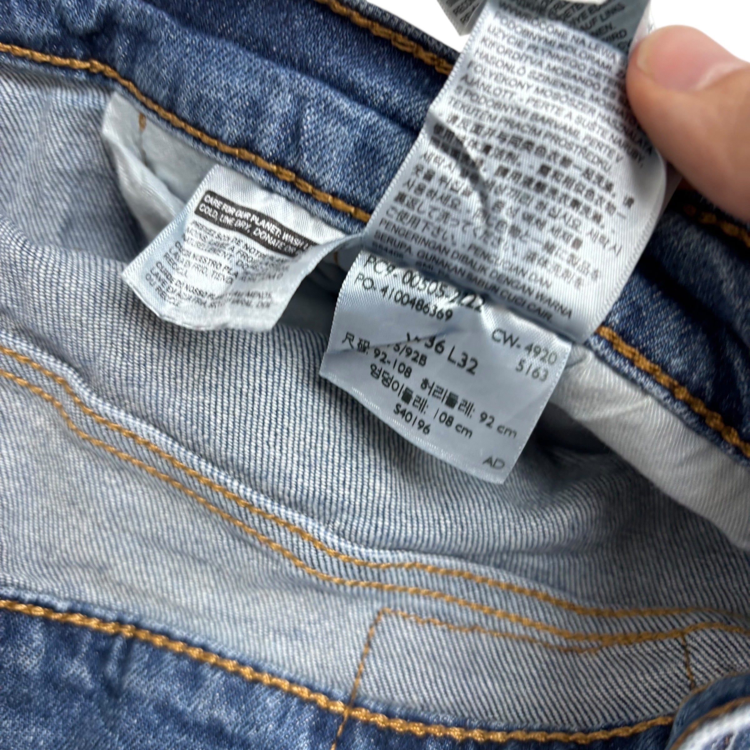 Levis 505 Jeans W36 L32 Mens Mid Blue Regular Straight Fit Stretch Denim