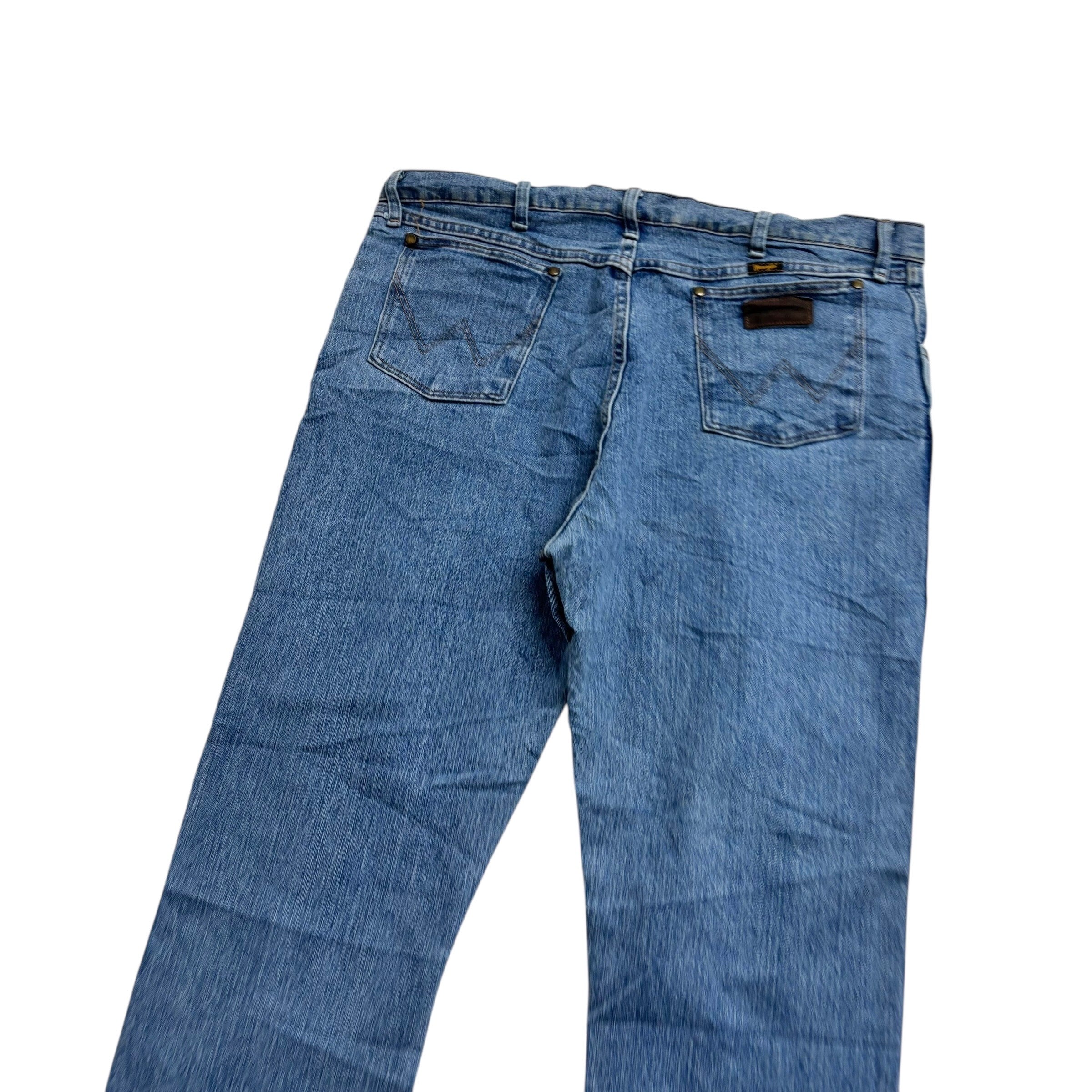 Wrangler Jeans Cowboy Cut W42 L30 Mens Mid Blue Advanced Comfort Regular Stretch