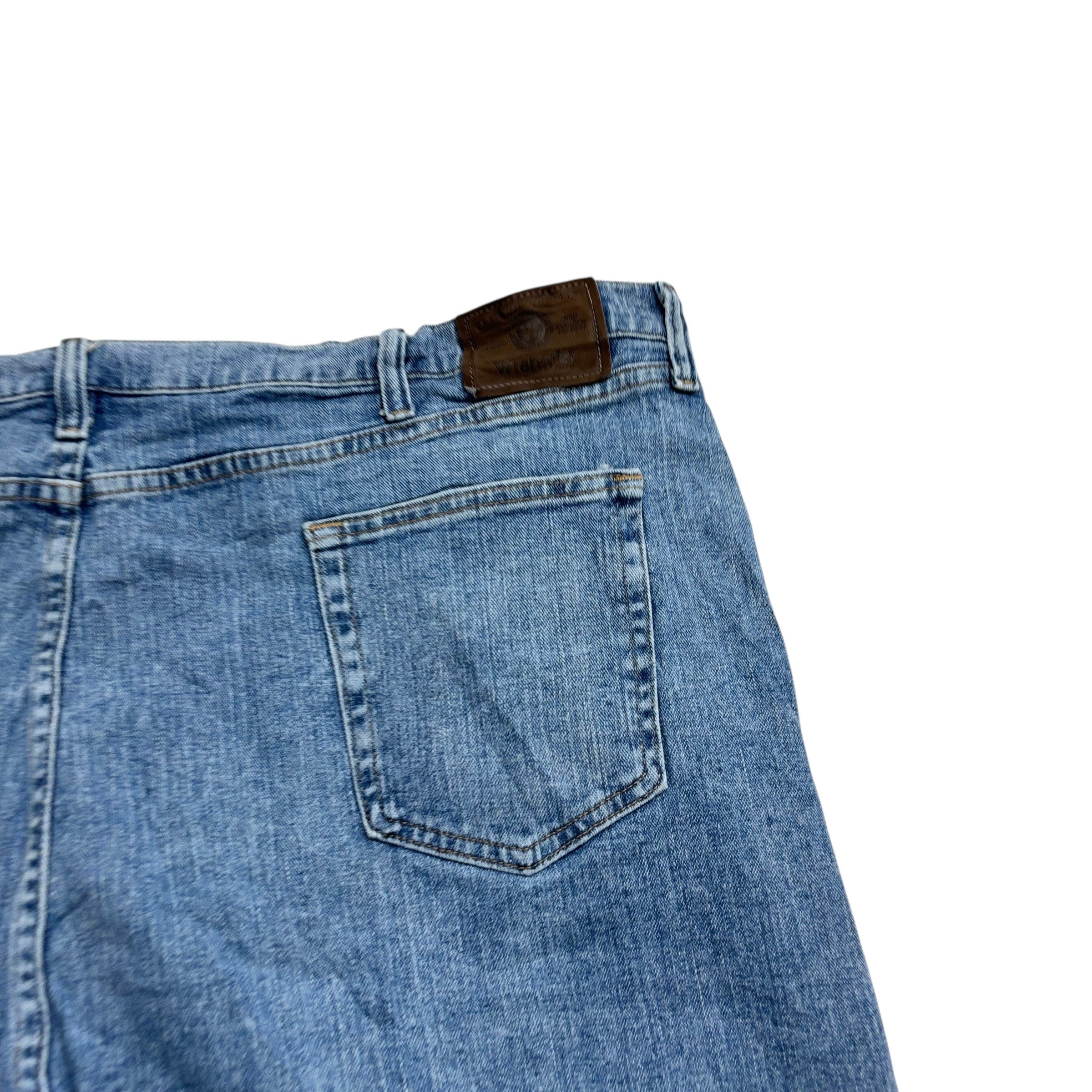 Wrangler Jeans W48 L30 Mens Mid Blue Relaxed Straight Fit Stretch Denim (E)