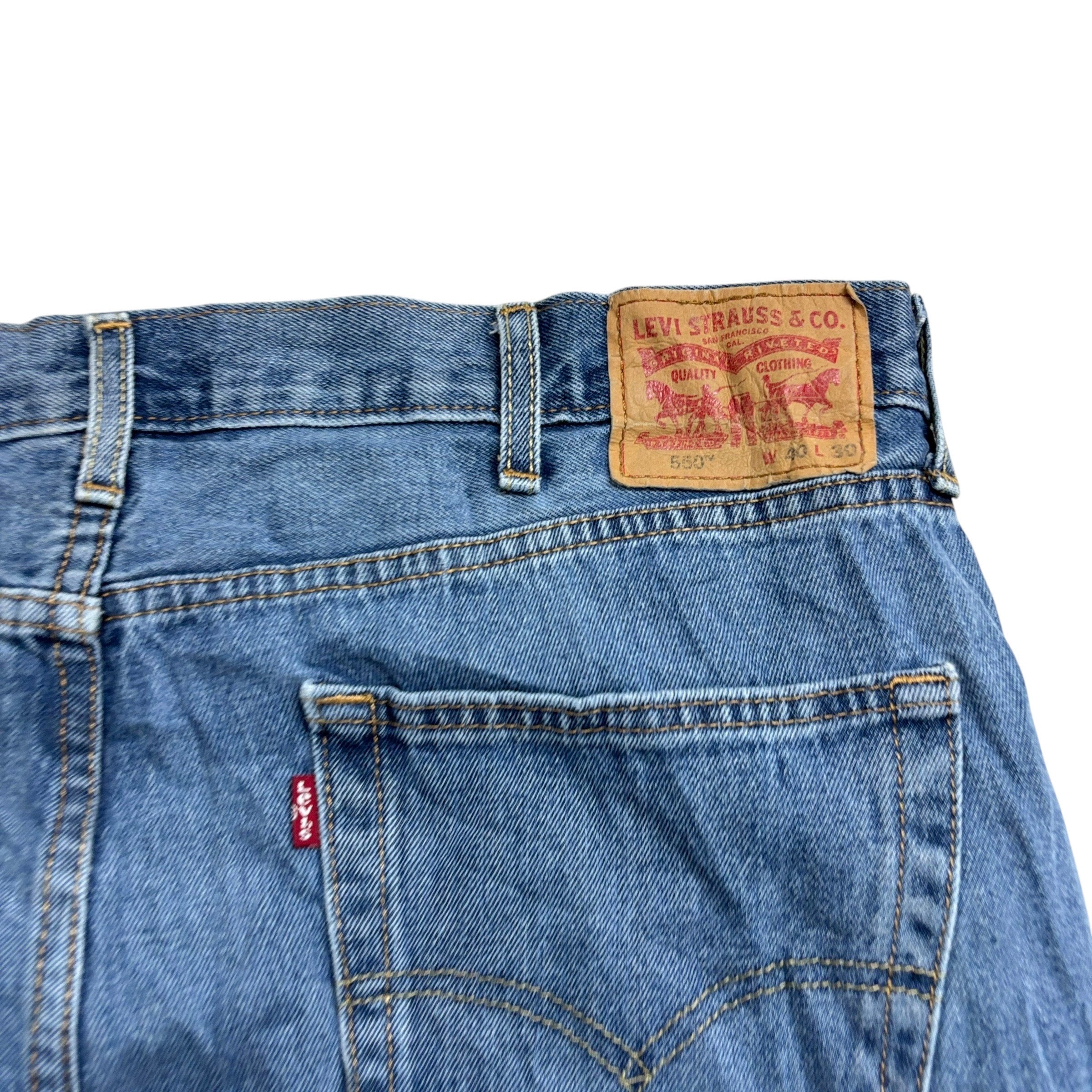 Levis 550 Jeans W40 L30 Mens Light Blue Baggy Relaxed Straight Fit Denim (E)