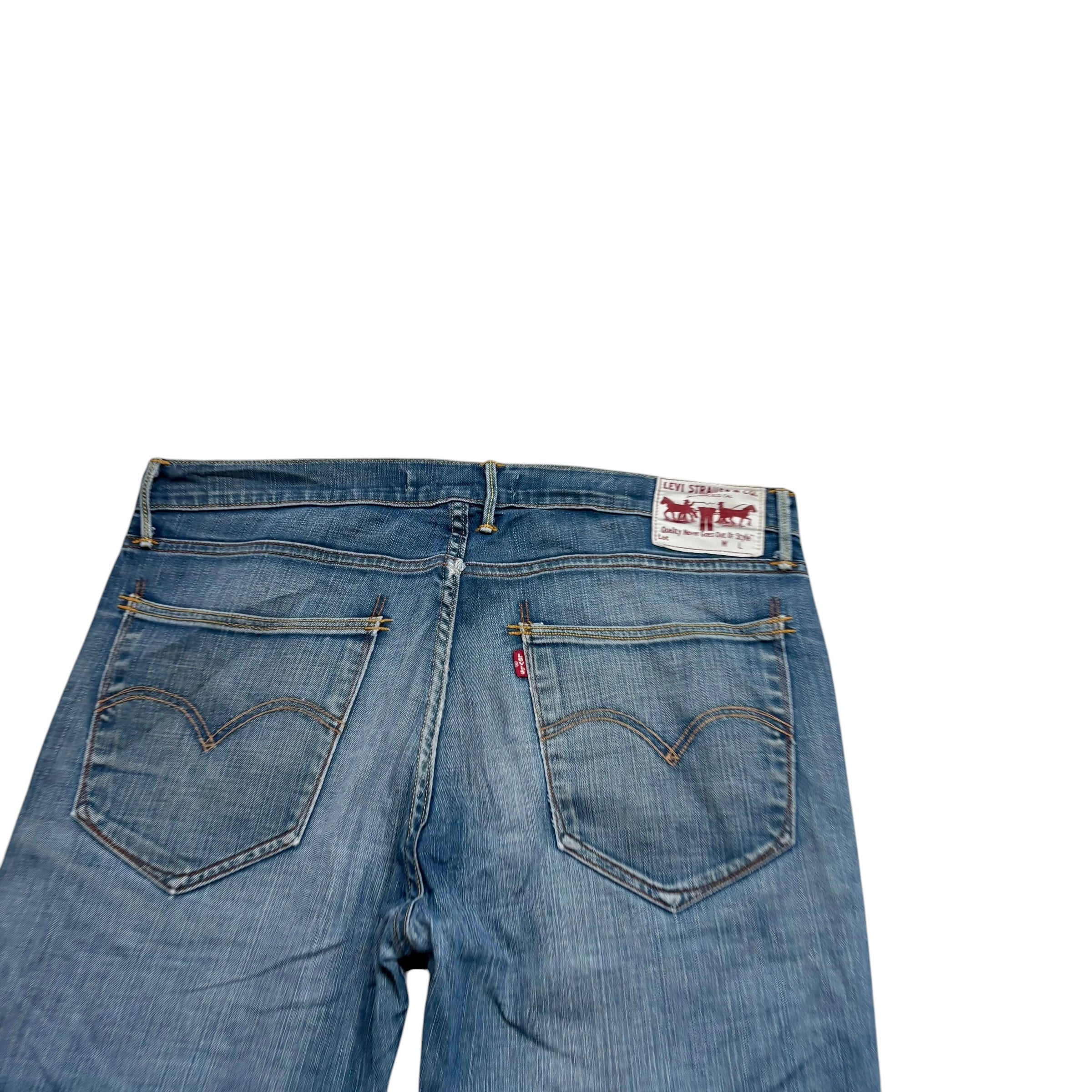 Levis 519 Jeans W36 L34 Mens Mid Blue Slim Fit Stretch Vintage Denim (E)