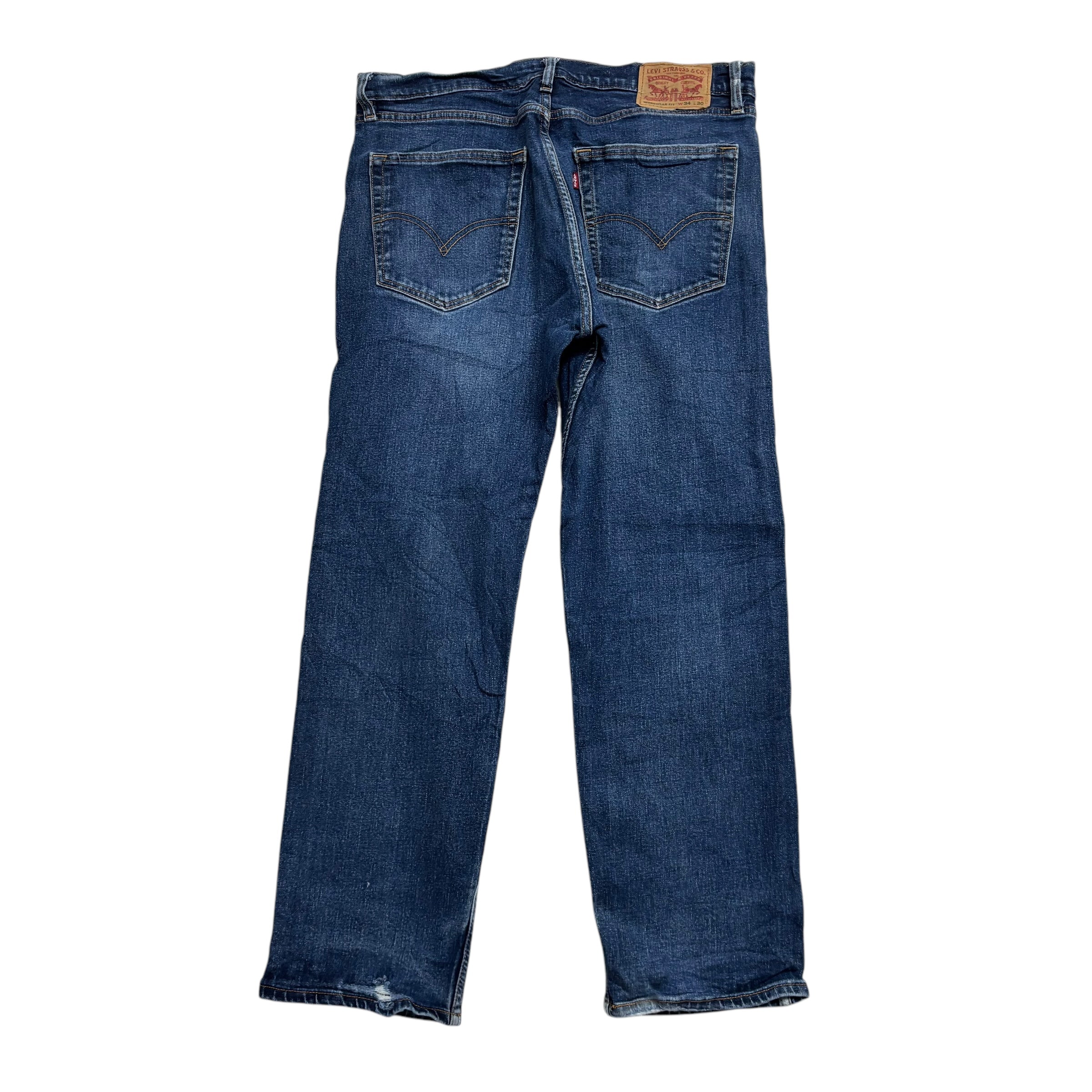 Levis Workwear Jeans W34 L29 Mens Mid Blue Regular Straight Stretch Denim (F)