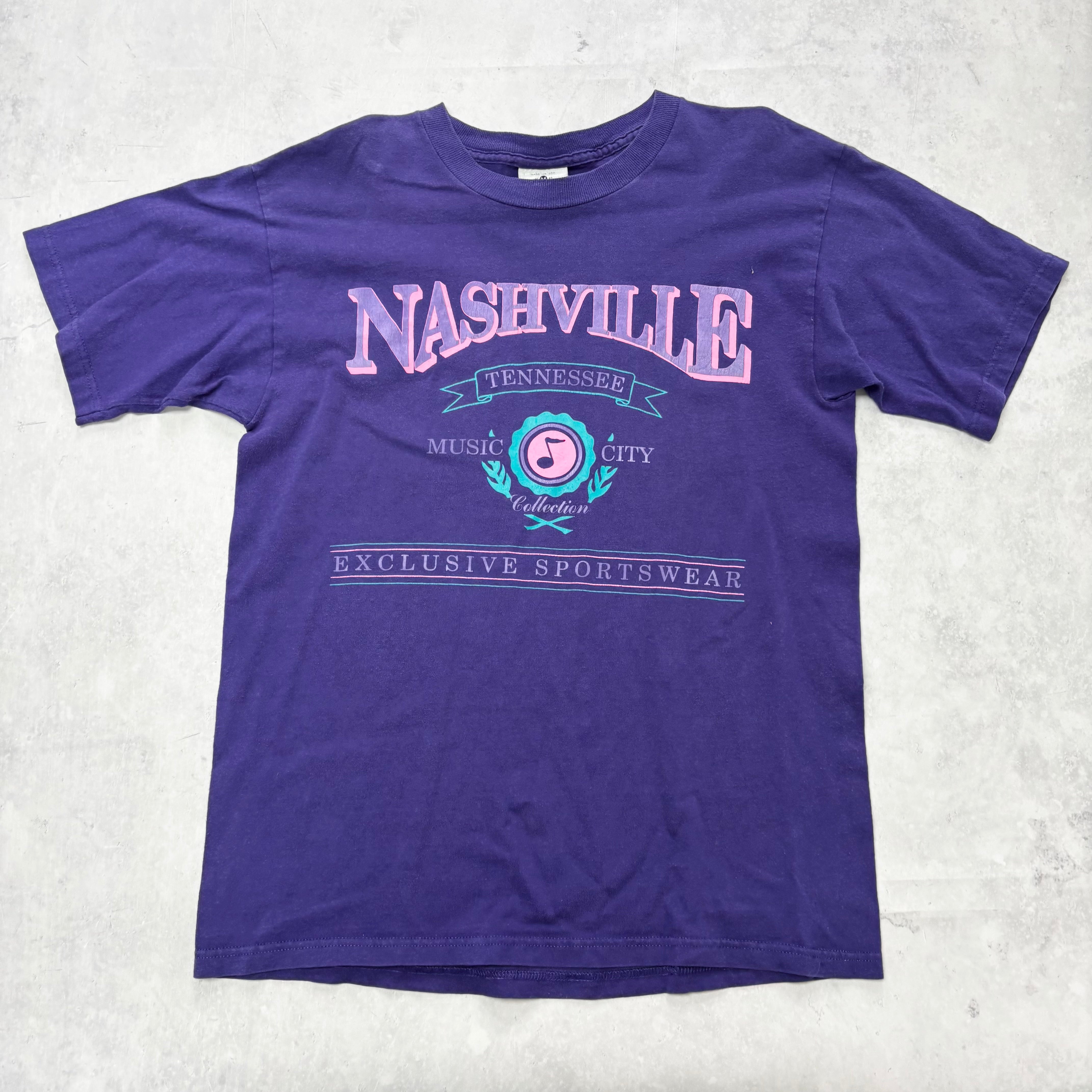 Vintage T Shirt Mens Medium Purple Graphic Print 90s Tourist