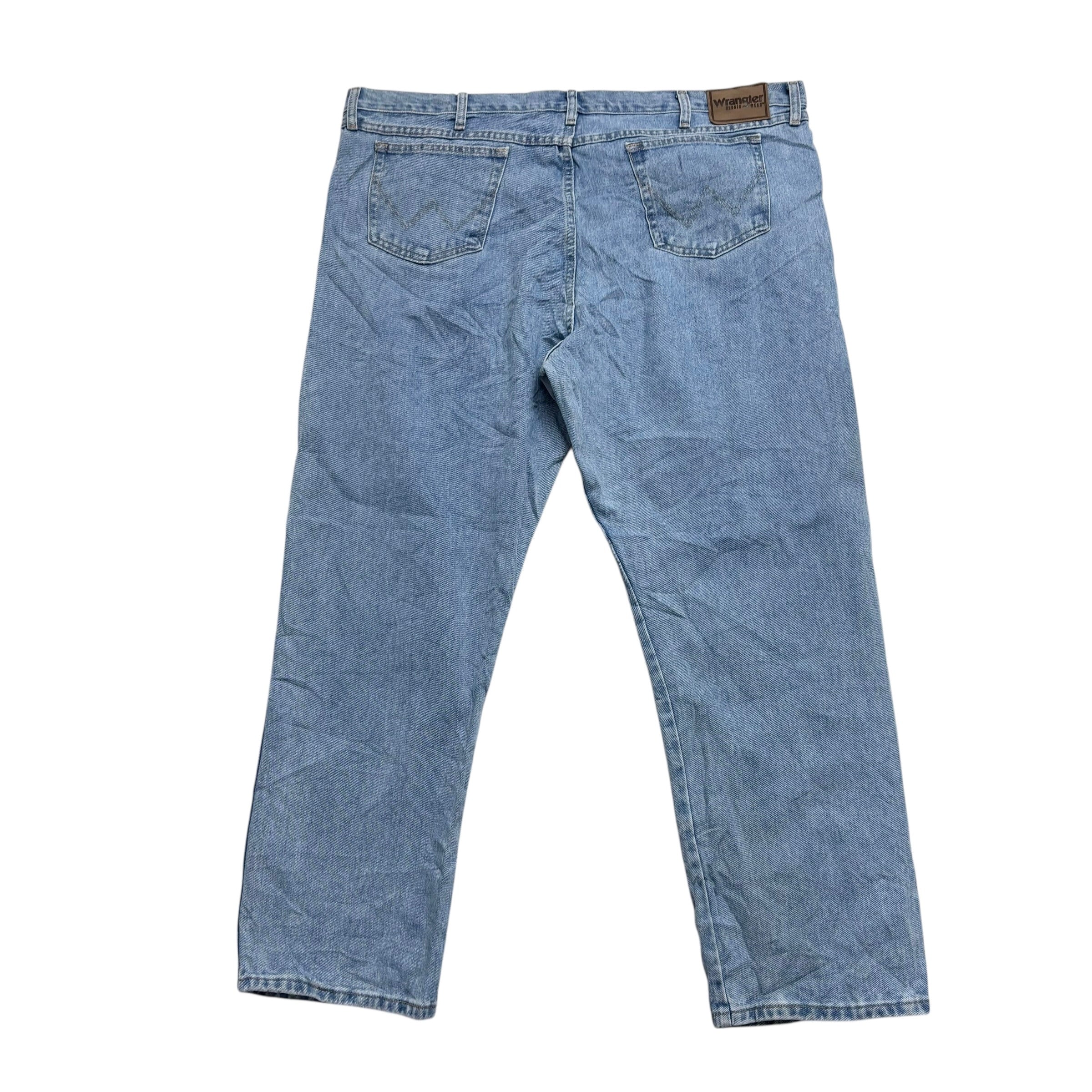 Wrangler Jeans W46 L32 Mens Light Blue Relaxed Straight Fit Vintage Denim (E)
