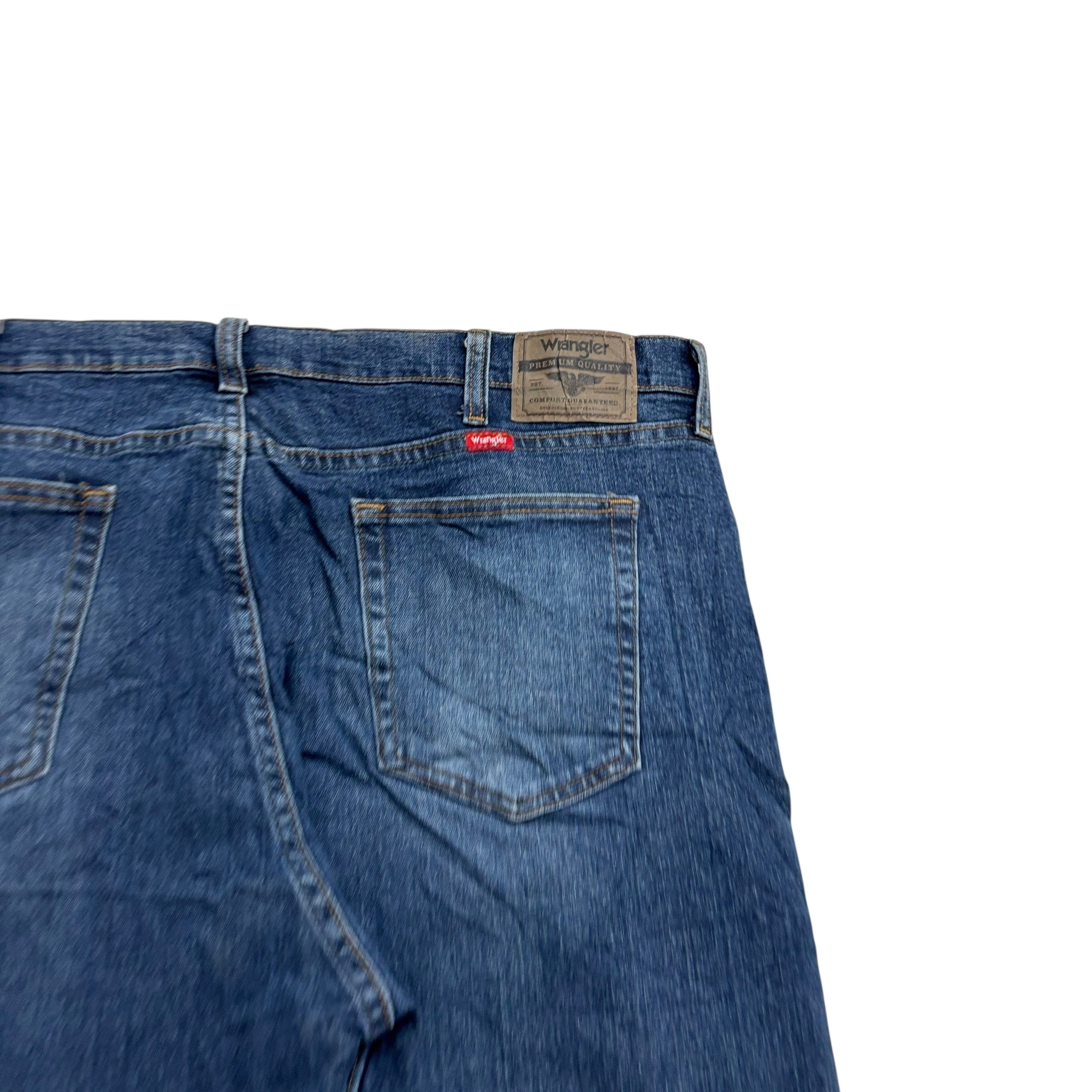 Wrangler Jeans W40 L30 Mens Dark Blue Relaxed Straight Fit Stretch Denim (E)