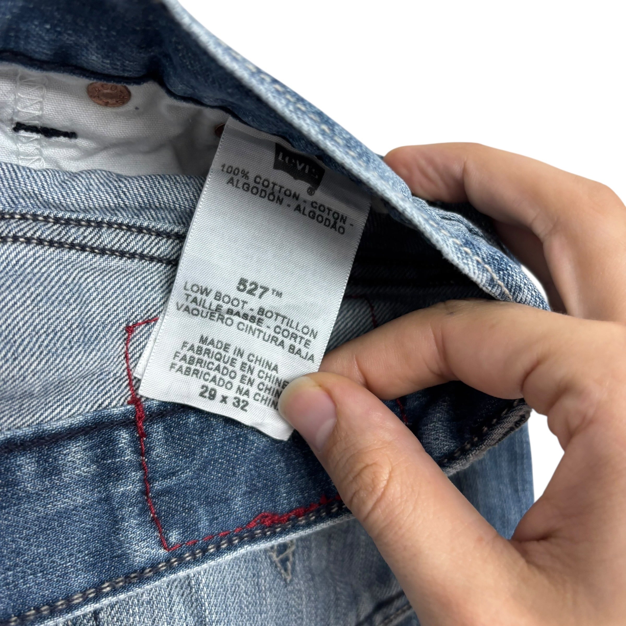 Levis 527 Jeans W29 L32 Mens Mid Blue Regular Bootcut Fit Vintage Denim (E)