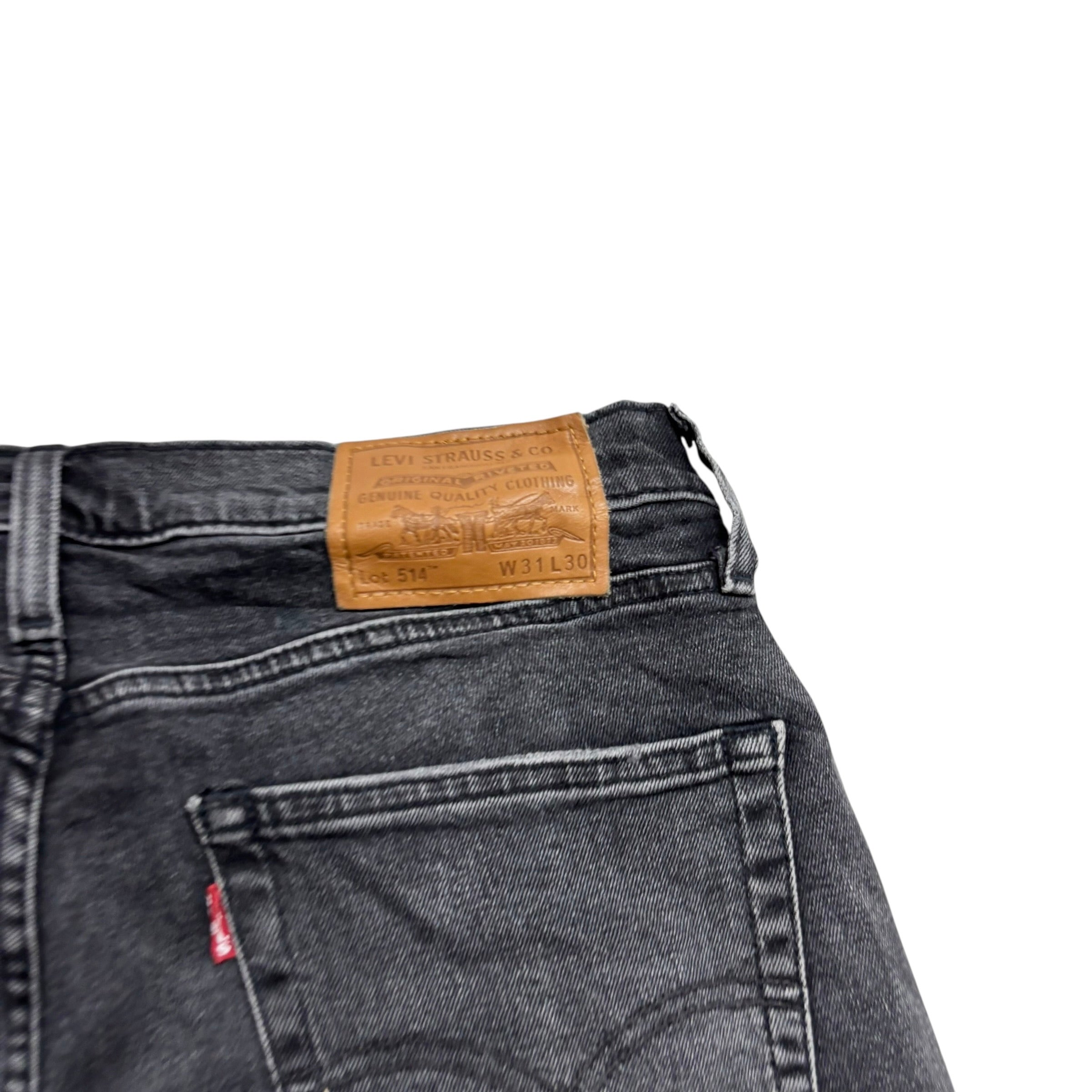 Levis 514 Jeans W31 L30 Mens Black Regular Straight Stretch Premium Denim (E)