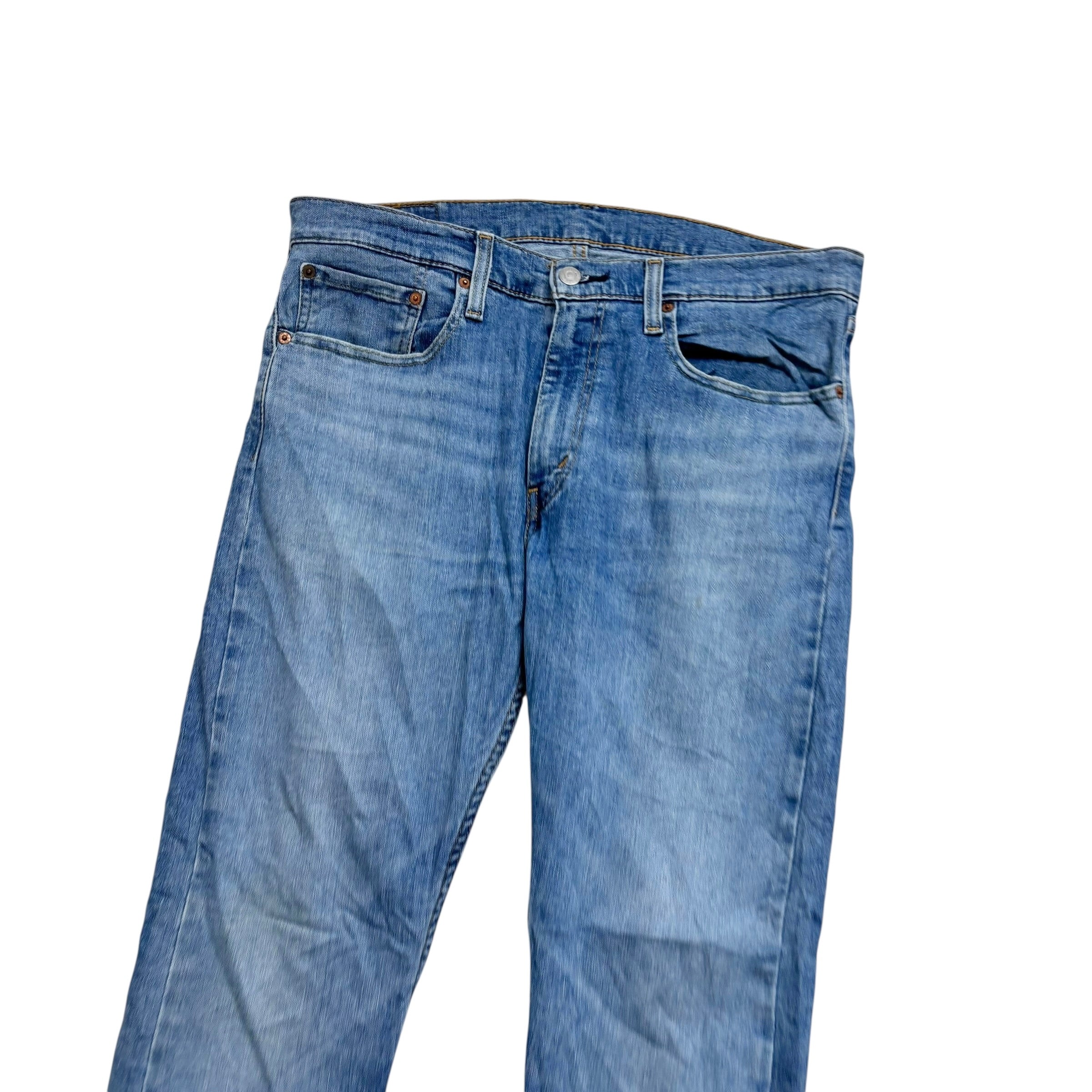 Levis Jeans W36 L32 Mens Mid Blue Skinny Tapered Fit Stretch Denim