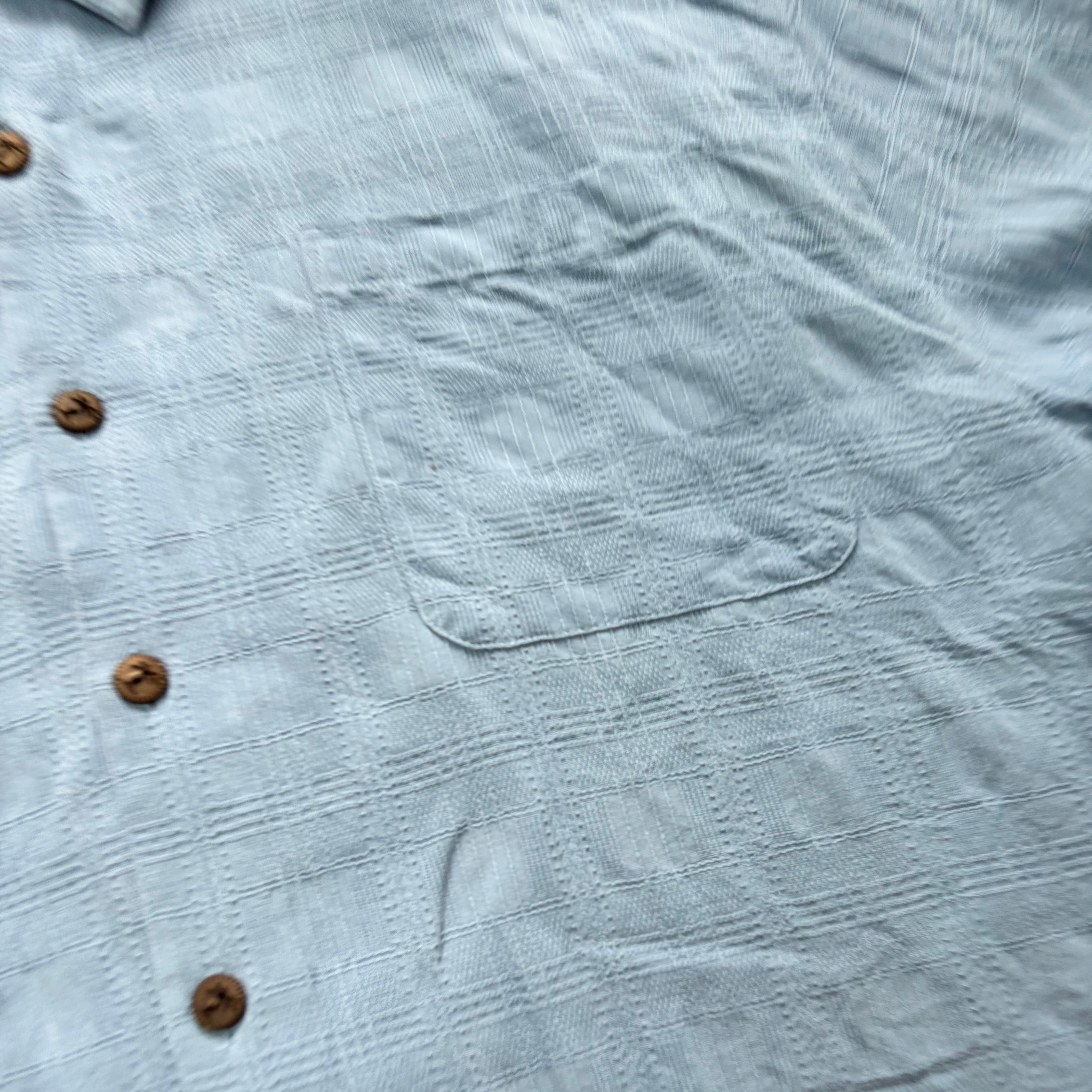 Vintage Slik Shirt Mens XXL Blue Check Short Sleeve (E)