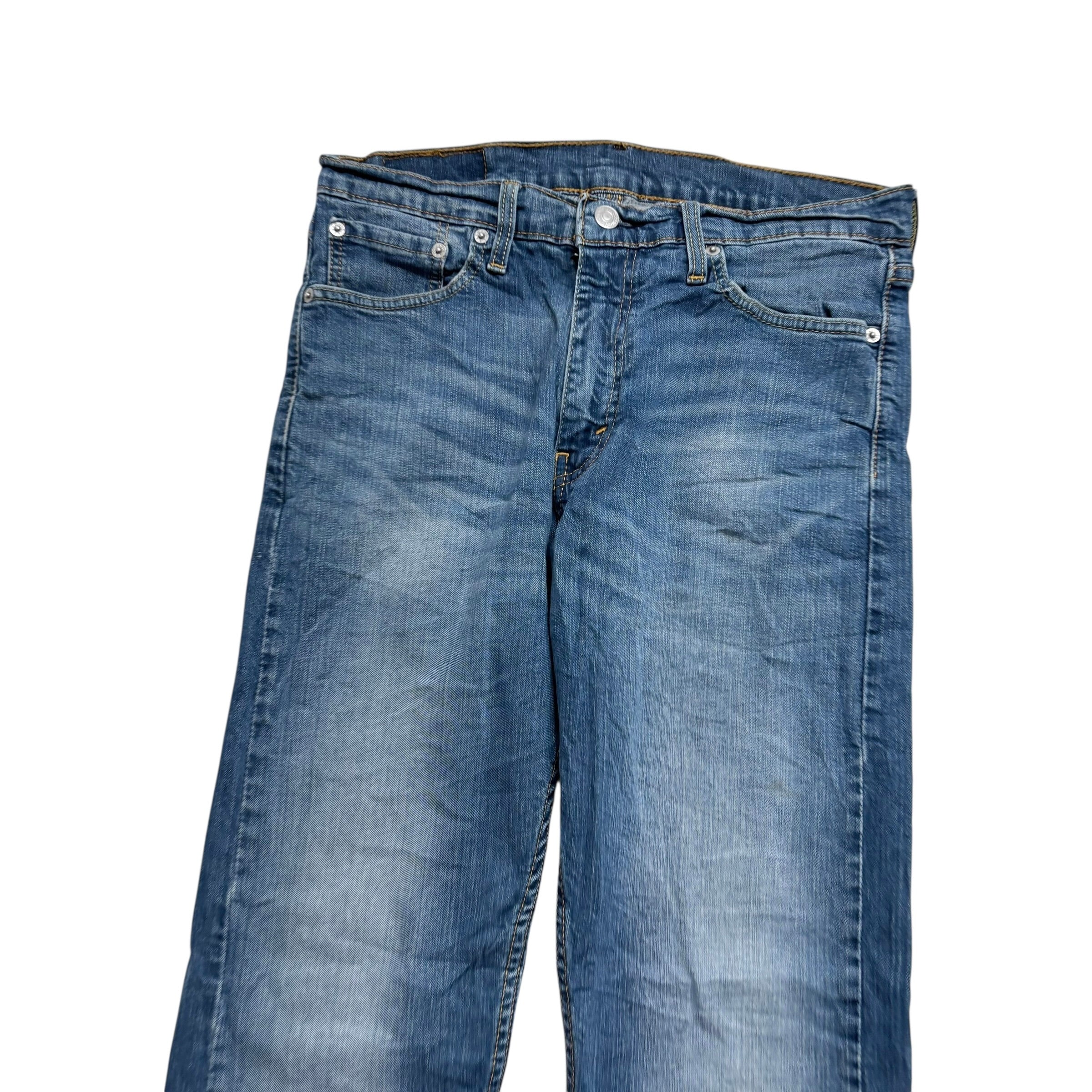 Levis 513 Jeans W32 L30 Mens Mid Blue Slim Straight Fit Stretch Denim