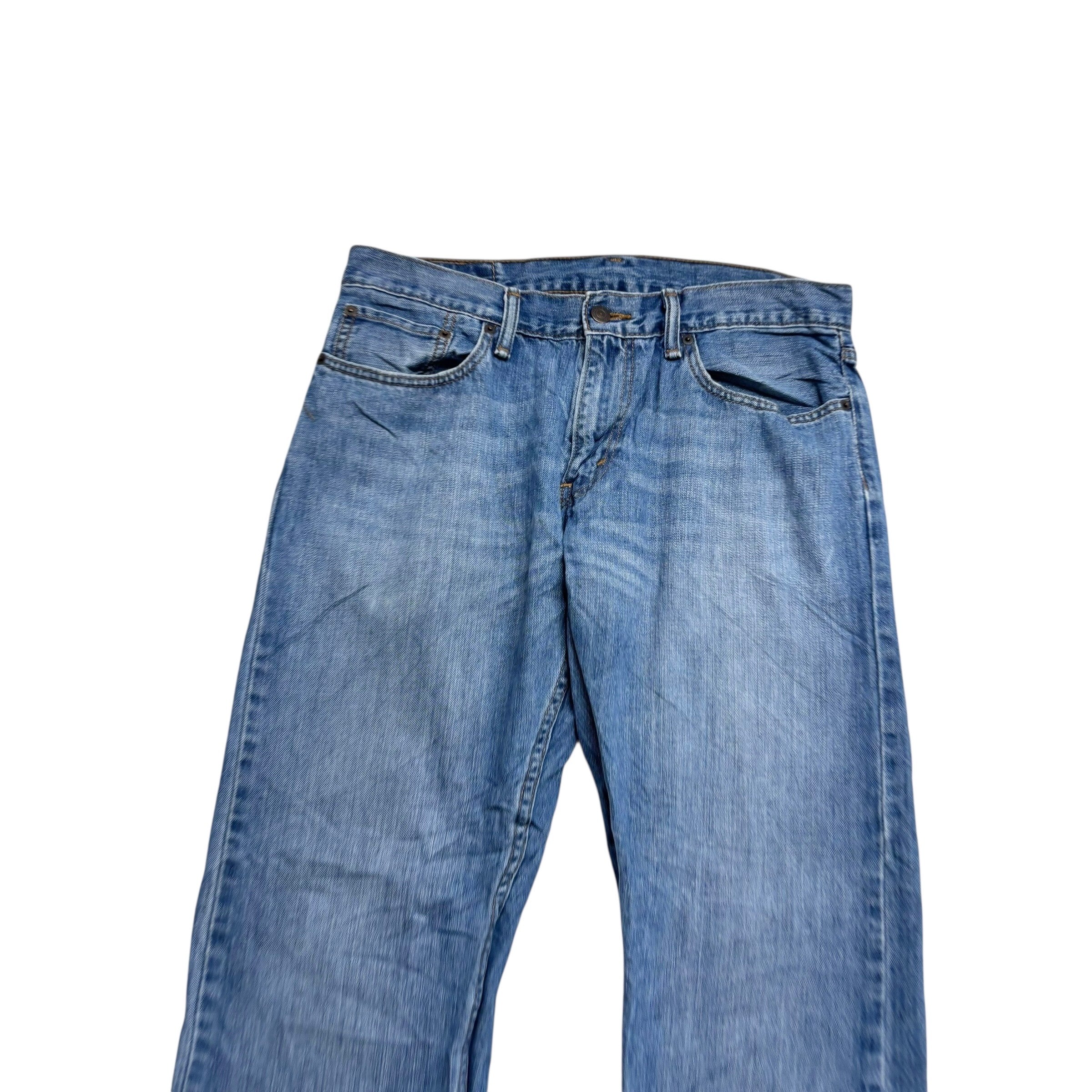 Levis 514 Jeans W33 L32 Mens Mid Blue Regular Straight Fit Denim (E)