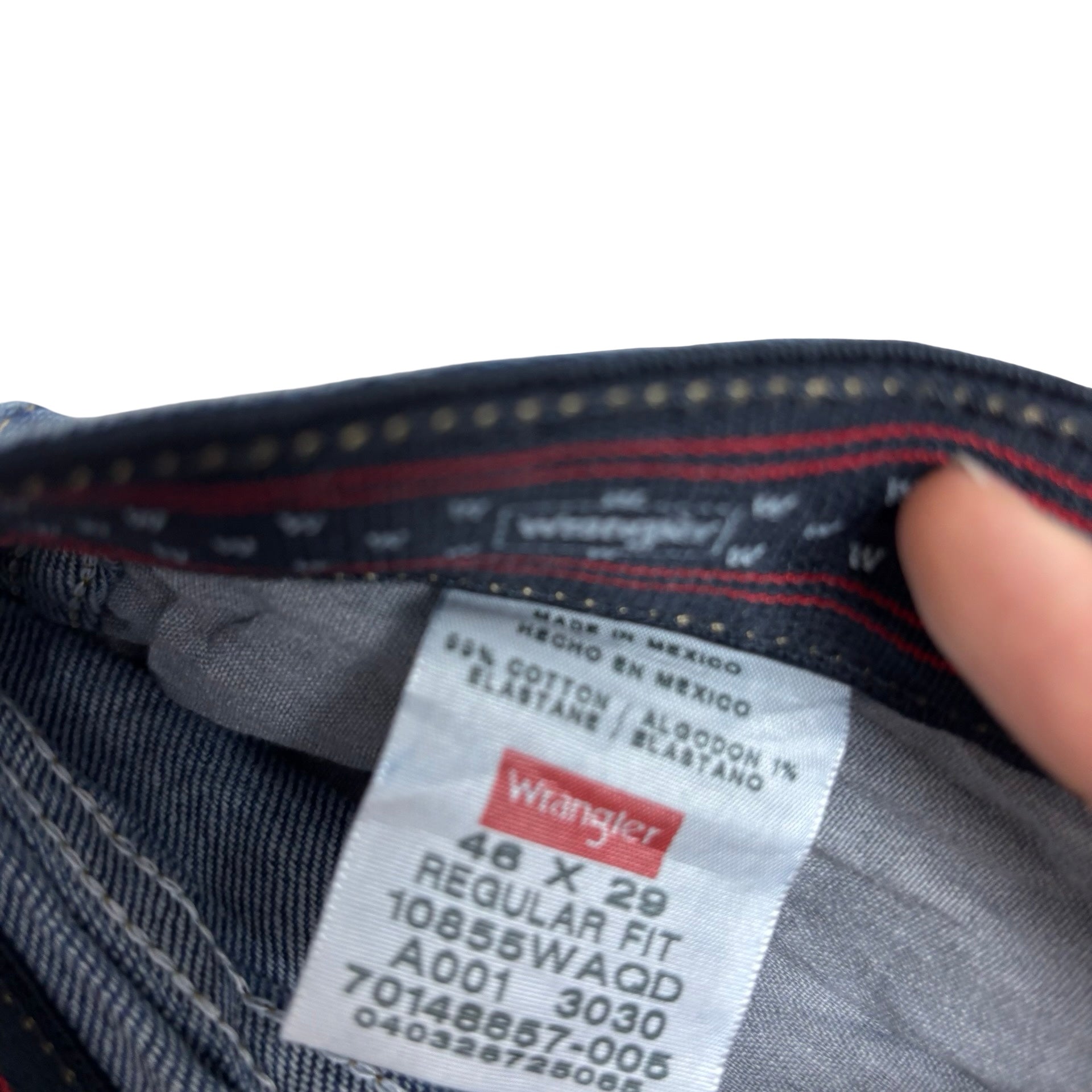 Wrangler Jeans W46 L29 Mens Mid Blue Regular Straight Fit Stretch Denim (E)