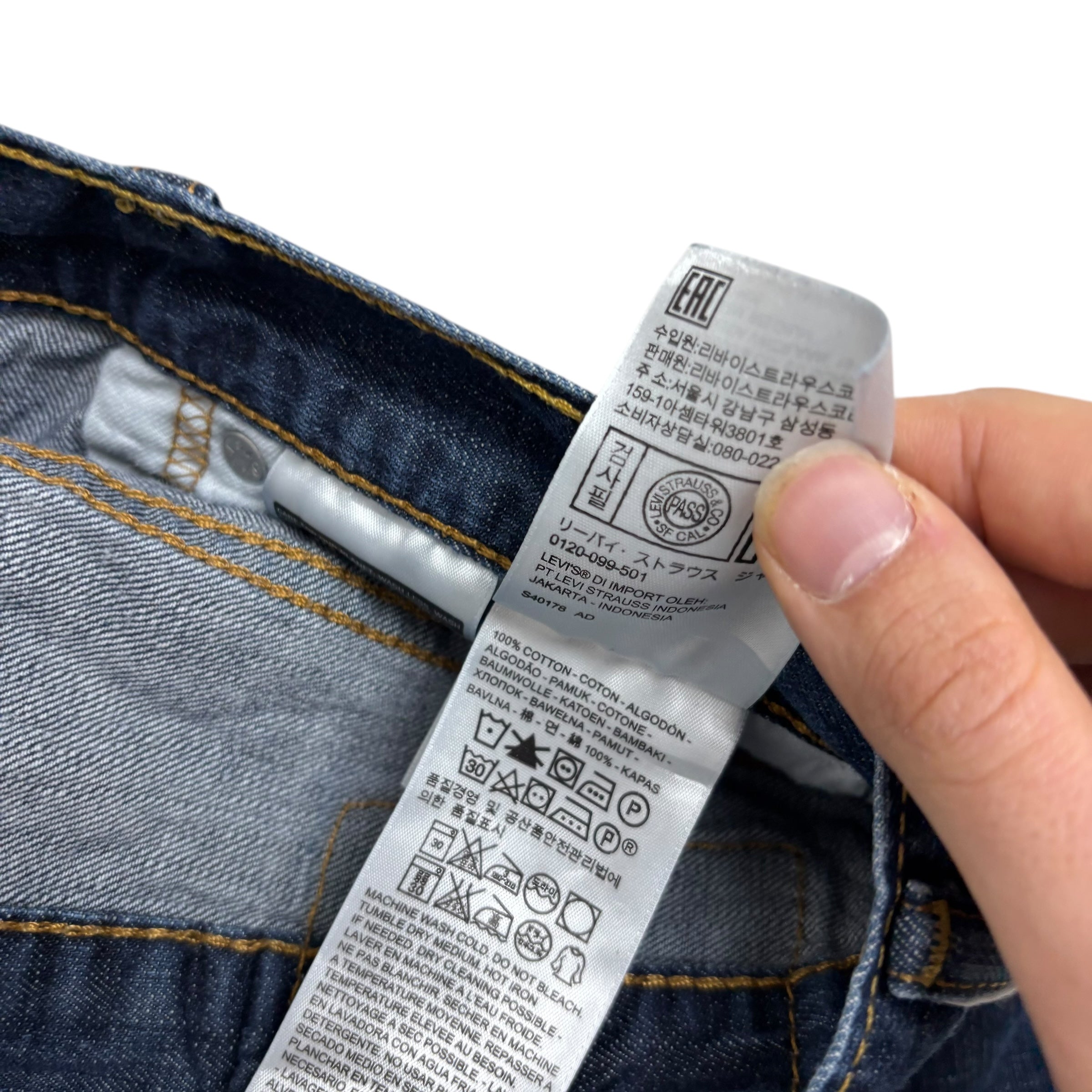 Levis 569 Jeans W33 L29 Mens Dark Blue Baggy Relaxed Straight Fit Denim (E)