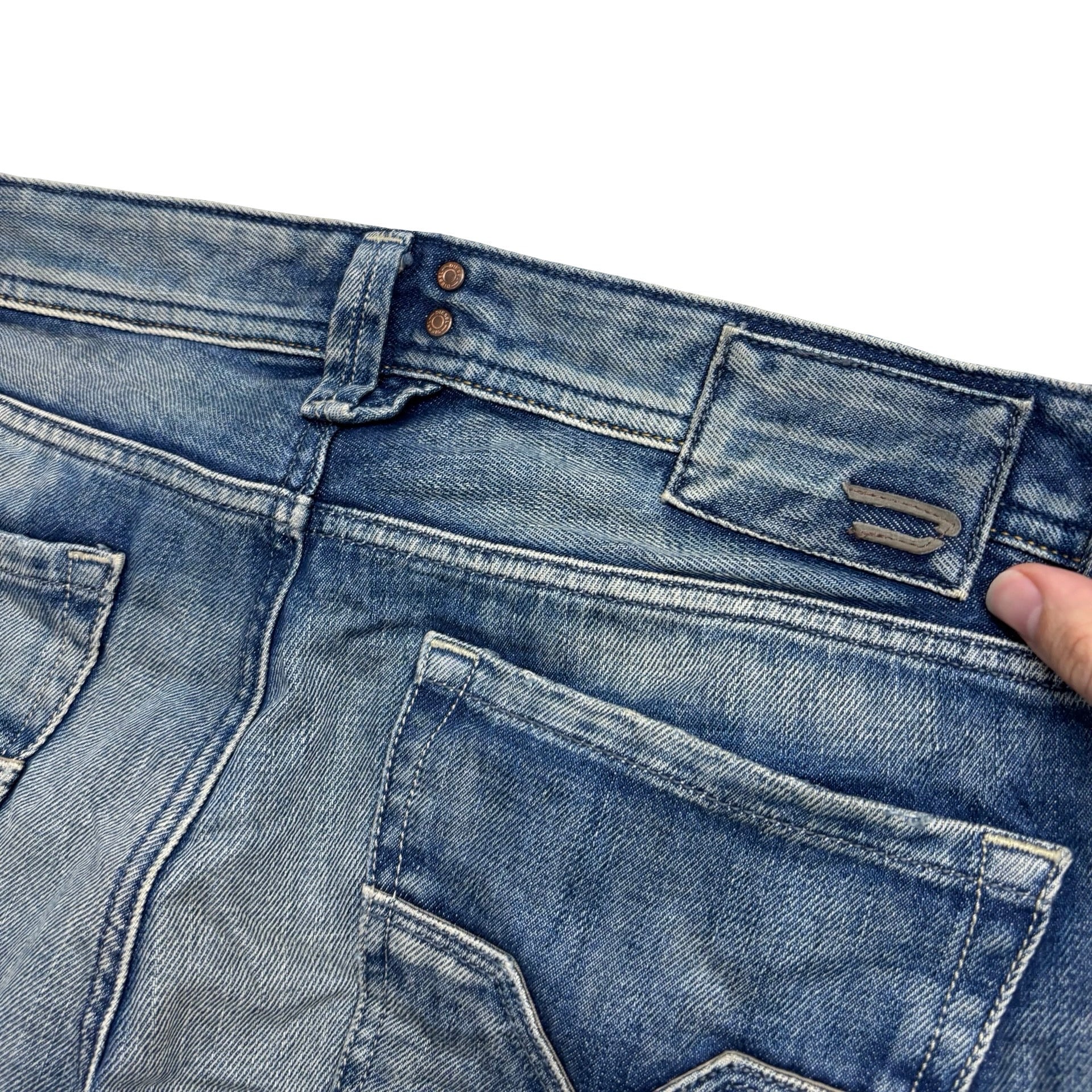 Diesel Larkee Jeans W34 L32 Mens Mid Blue Regular Straight Fit Denim