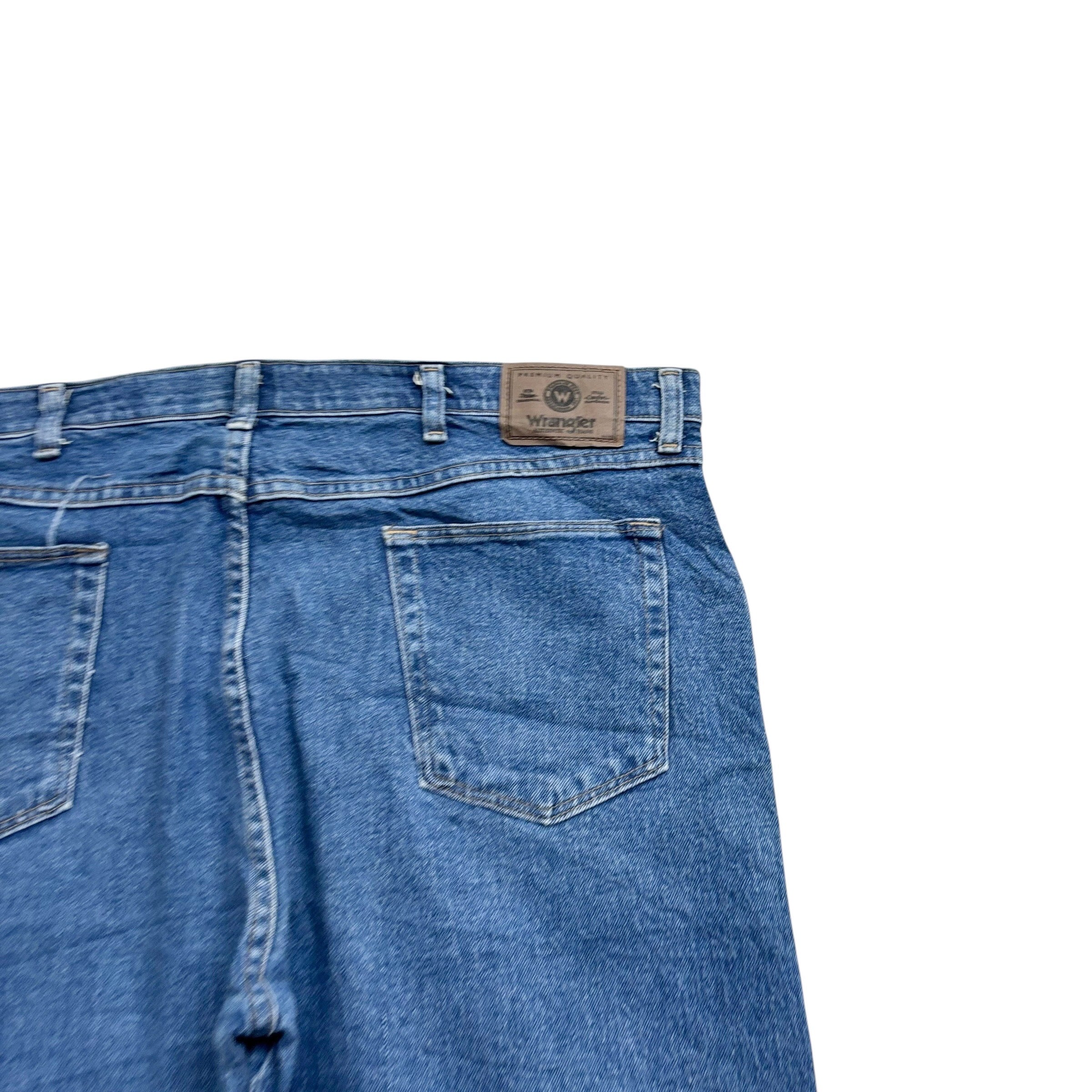 Wrangler Jeans W40 L29 Mens Mid Blue Regular Straight Fit Stretch Denim