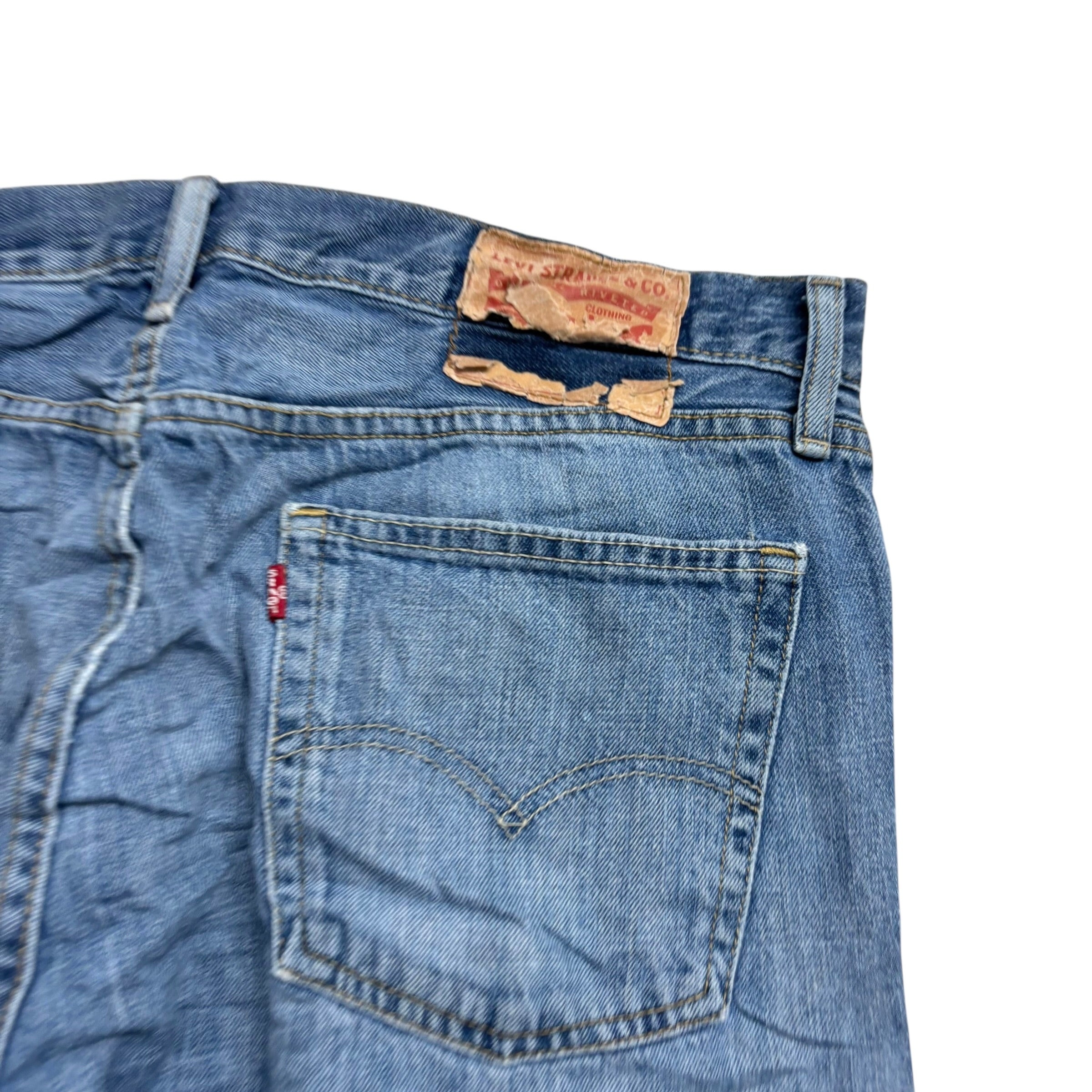 Levis 514 Jeans W36 L32 Mens Mid Blue Regular Straight Fit Denim (F)