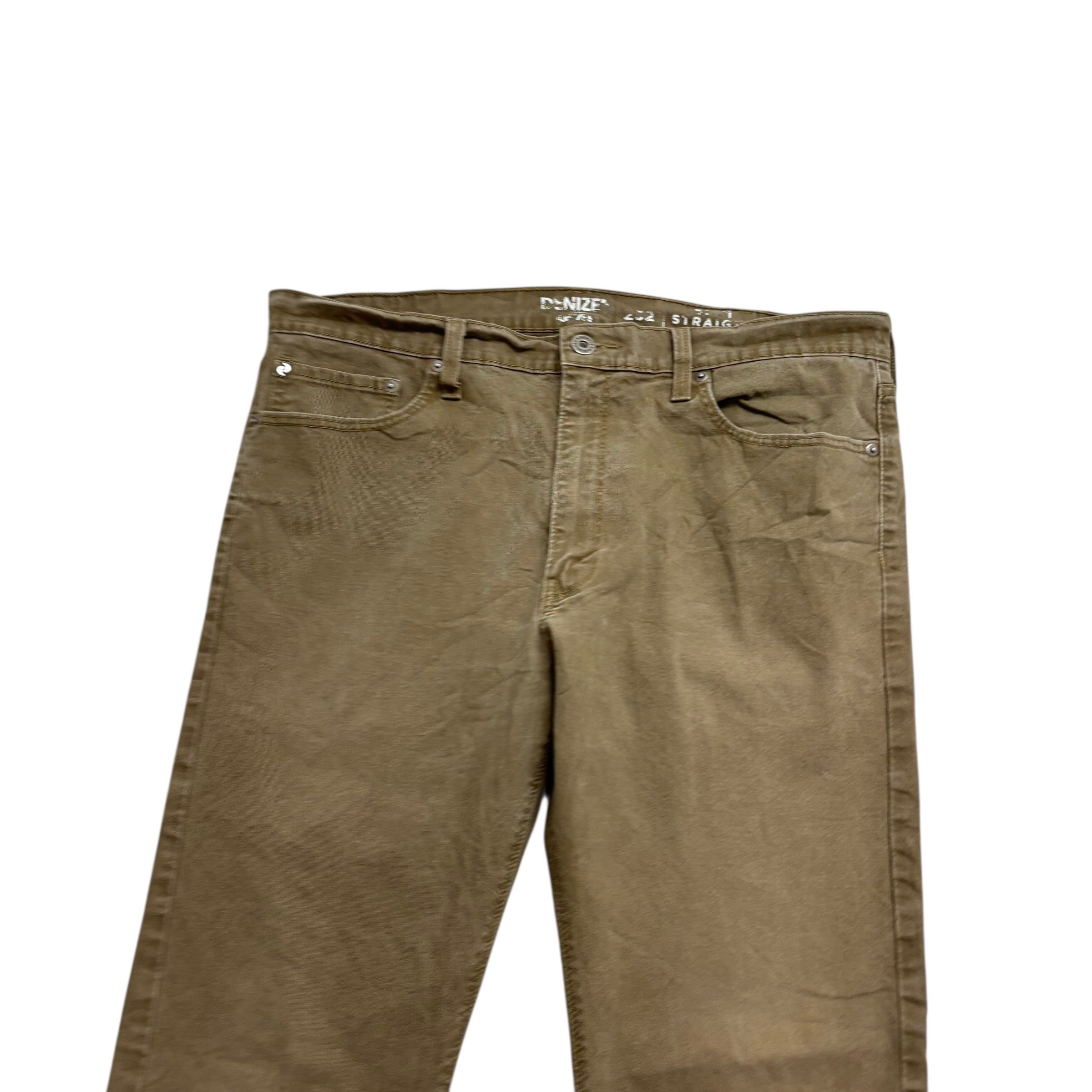 Levis Denizen Jeans W38 L29 Mens Brown Slim Straight Fit Stretch Denim