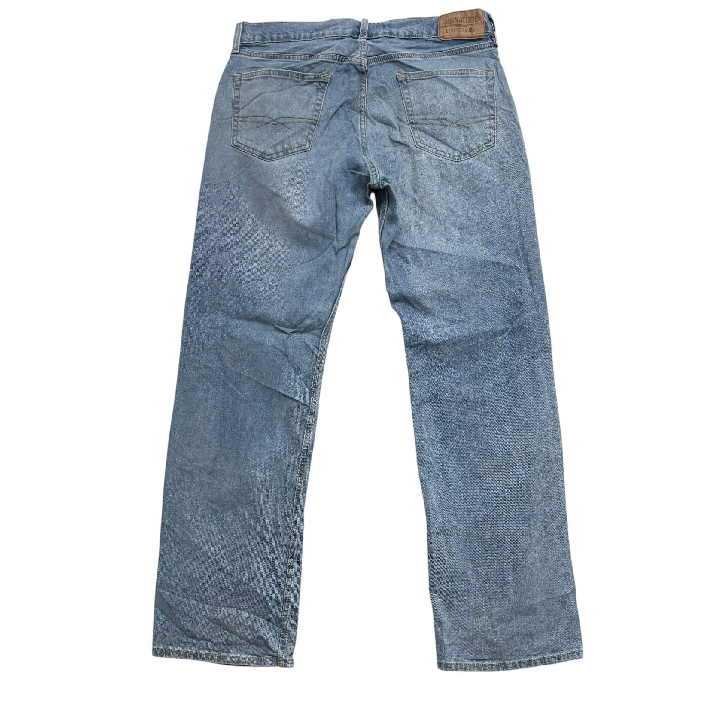 Levis Signature Jeans W33 L32 Mens Light Blue Baggy Relaxed Fit Stretch