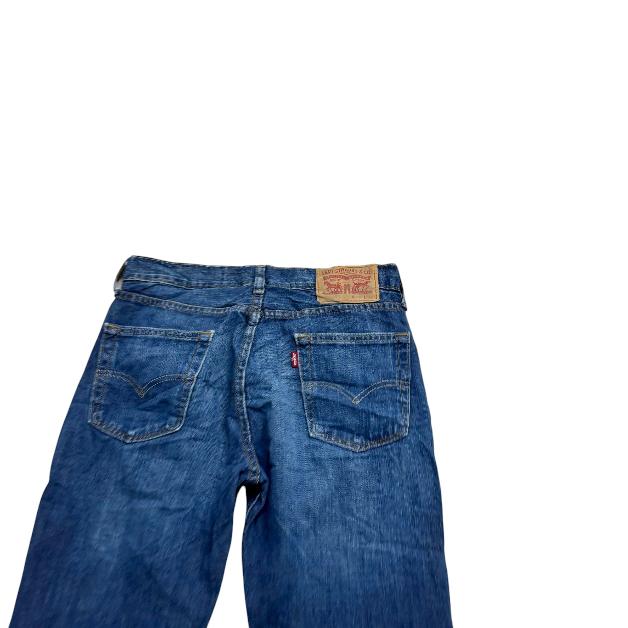 Levis 514 Jeans W28 L32 Mens Mid Blue Regular Straight Fit Denim (E)