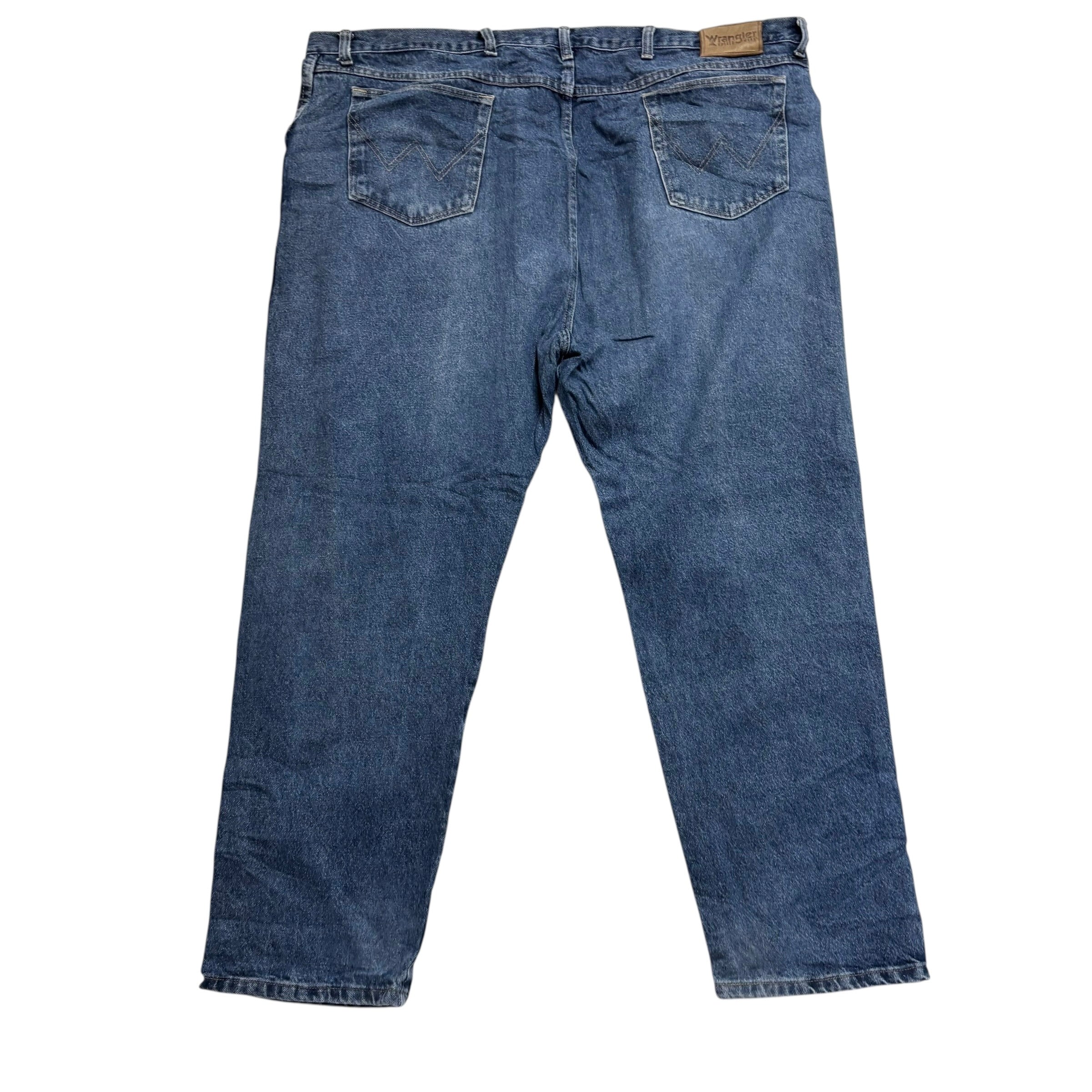 Wrangler Jeans W48 L30 Mens Mid Blue Relaxed Tapered Fit Vintage Denim (E)