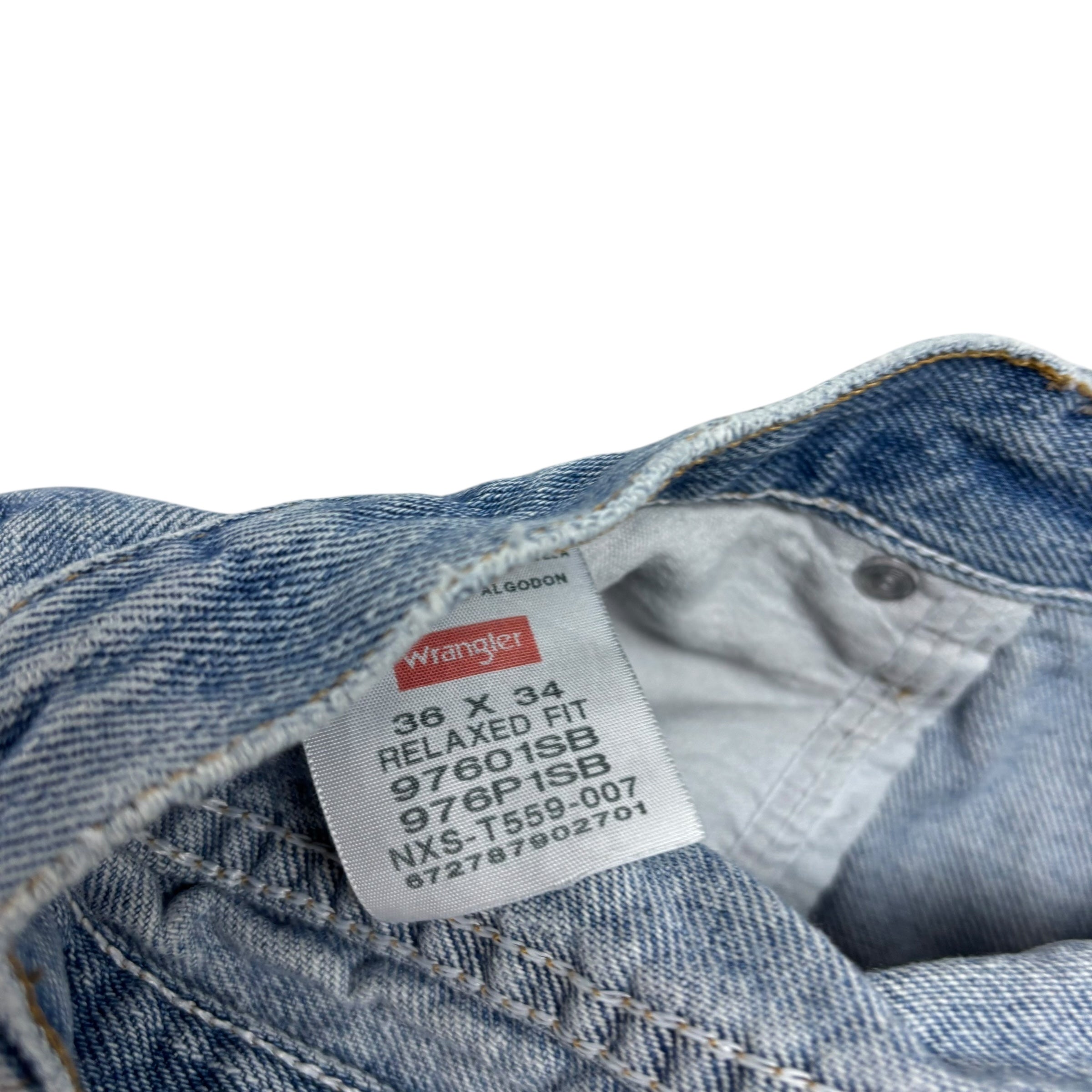 Wrangler Jeans W36 L34 Mens Light Blue Relaxed Straight Fit Denim