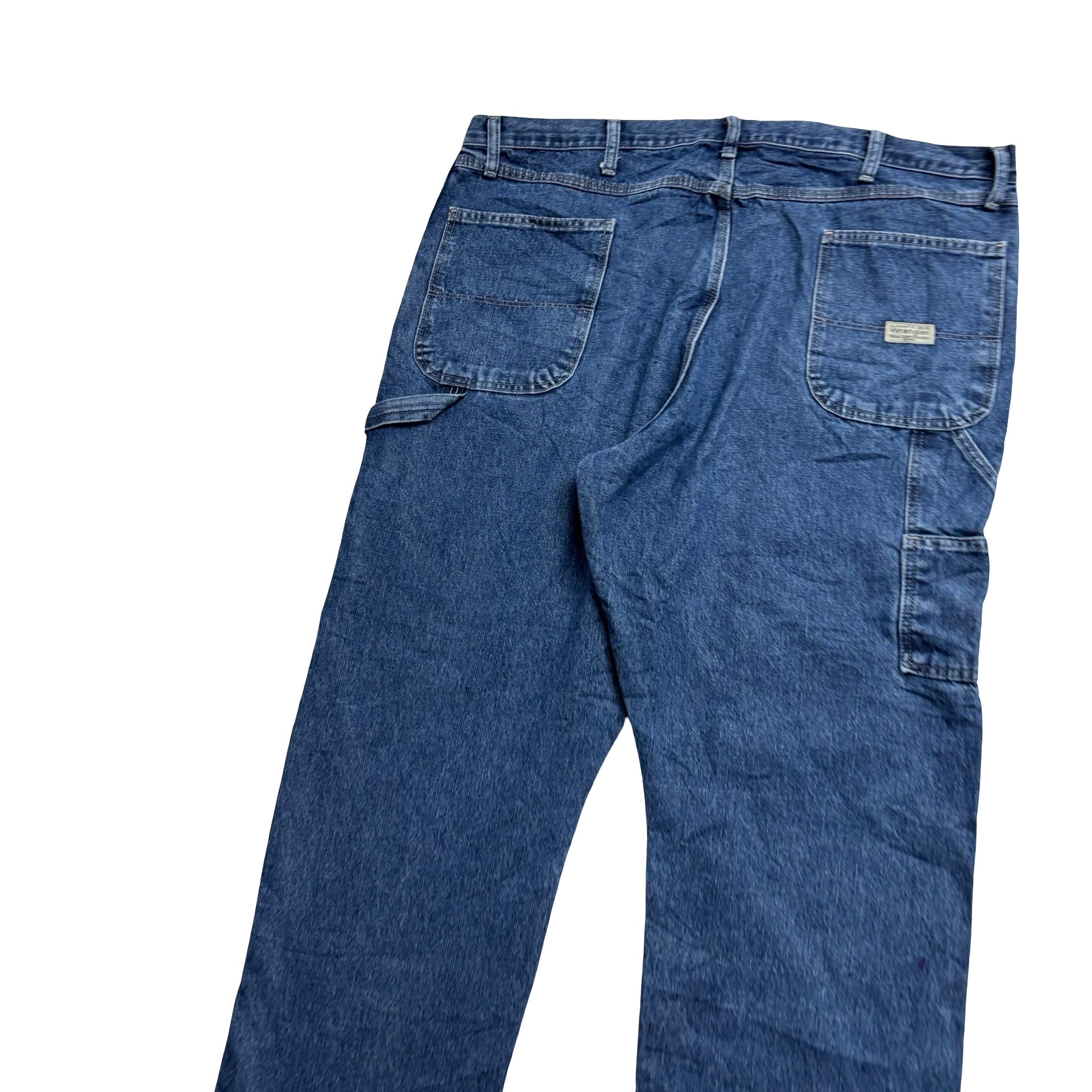 Wrangler Carpenter Jeans W42 L30 Mens Mid Blue Baggy Relaxed Fit Denim (E)
