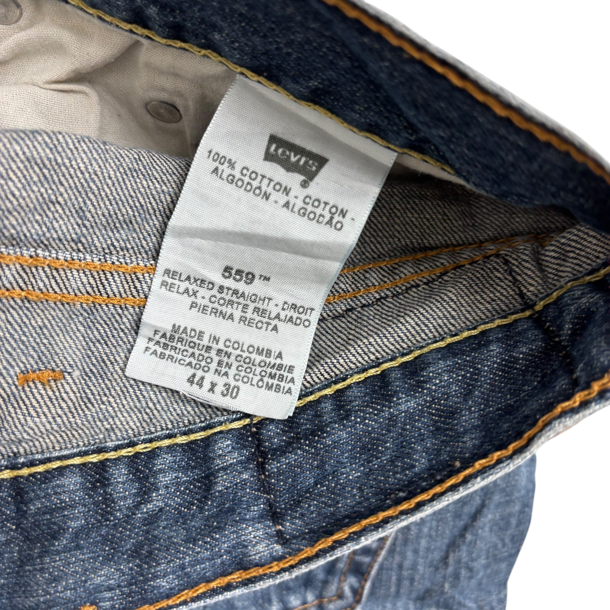 Levis 559 Jeans W44 L30 Mens Mid Blue Baggy Relaxed Straight Fit Vintage Denim