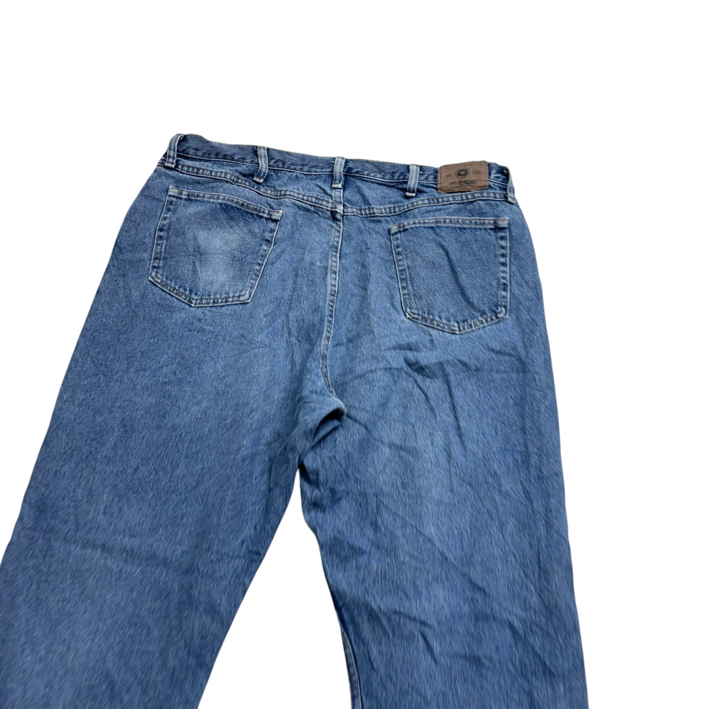 Wrangler Jeans W42 L32 Mens Mid Blue Relaxed Straight Fit Baggy Denim (E)