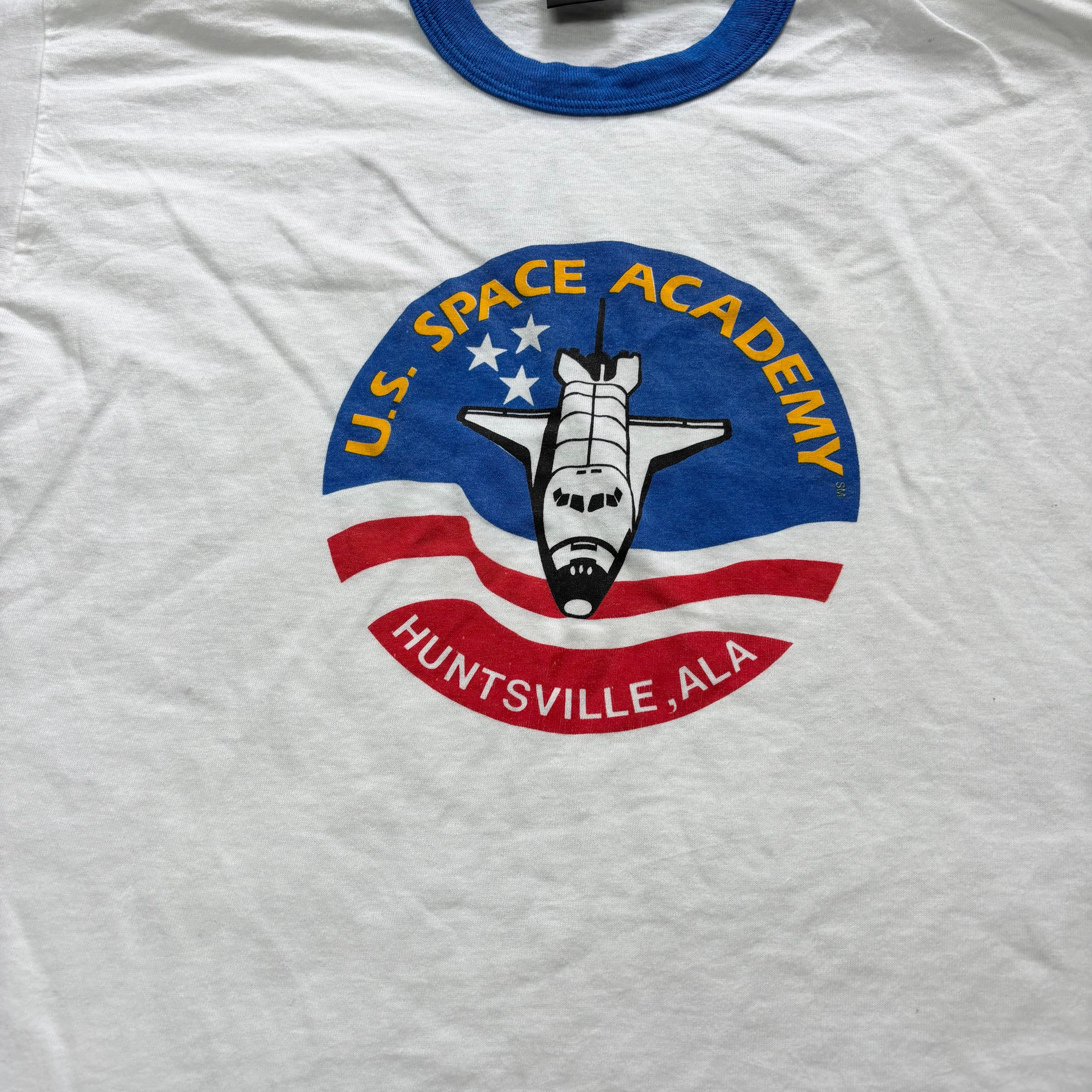 Vintage Ringer T Shirt Mens XL White Single Stitch Graphic Print 90s Apple (E)