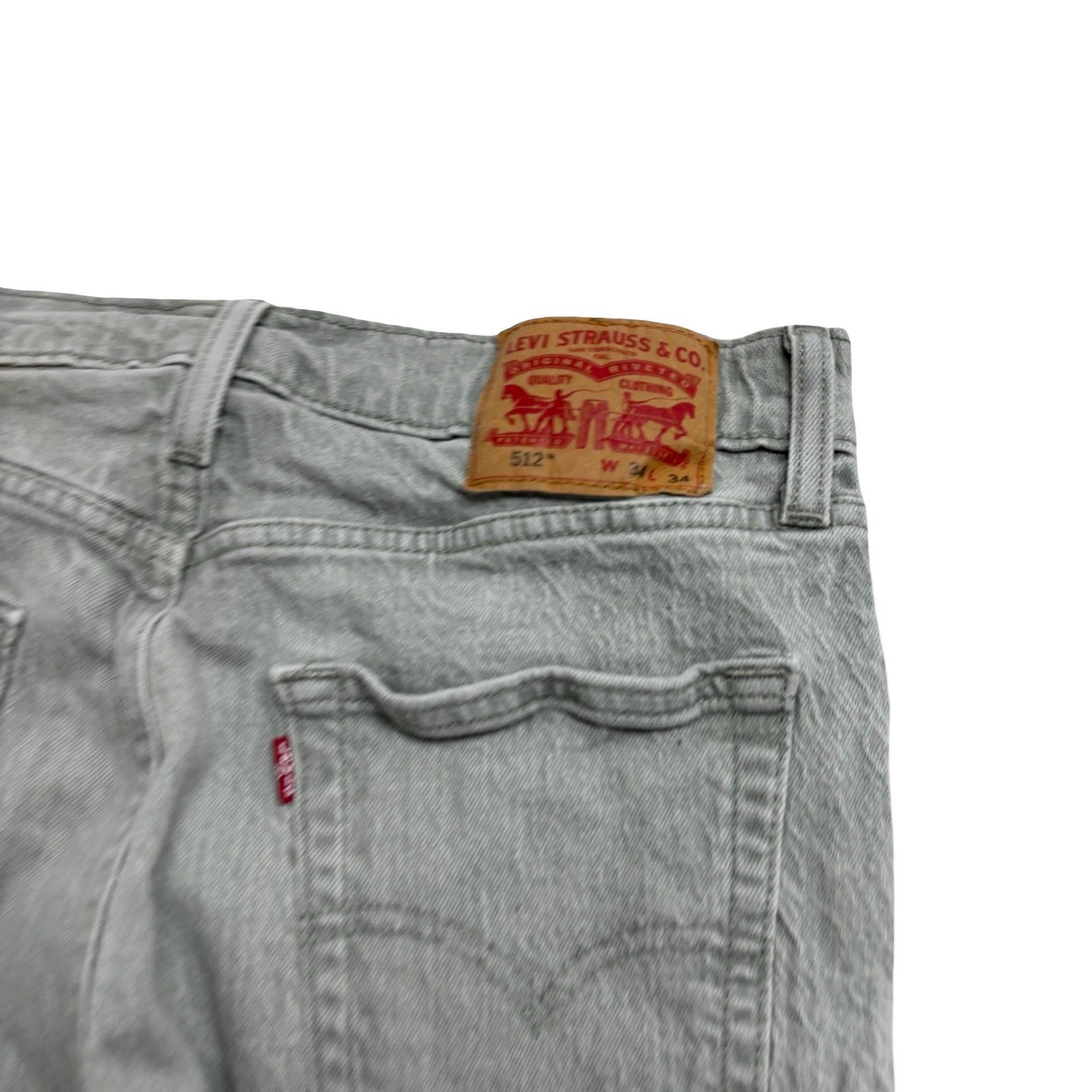 Levis 512 Jeans W32 L34 Mens Green Slim Tapered Fit Stretch Denim