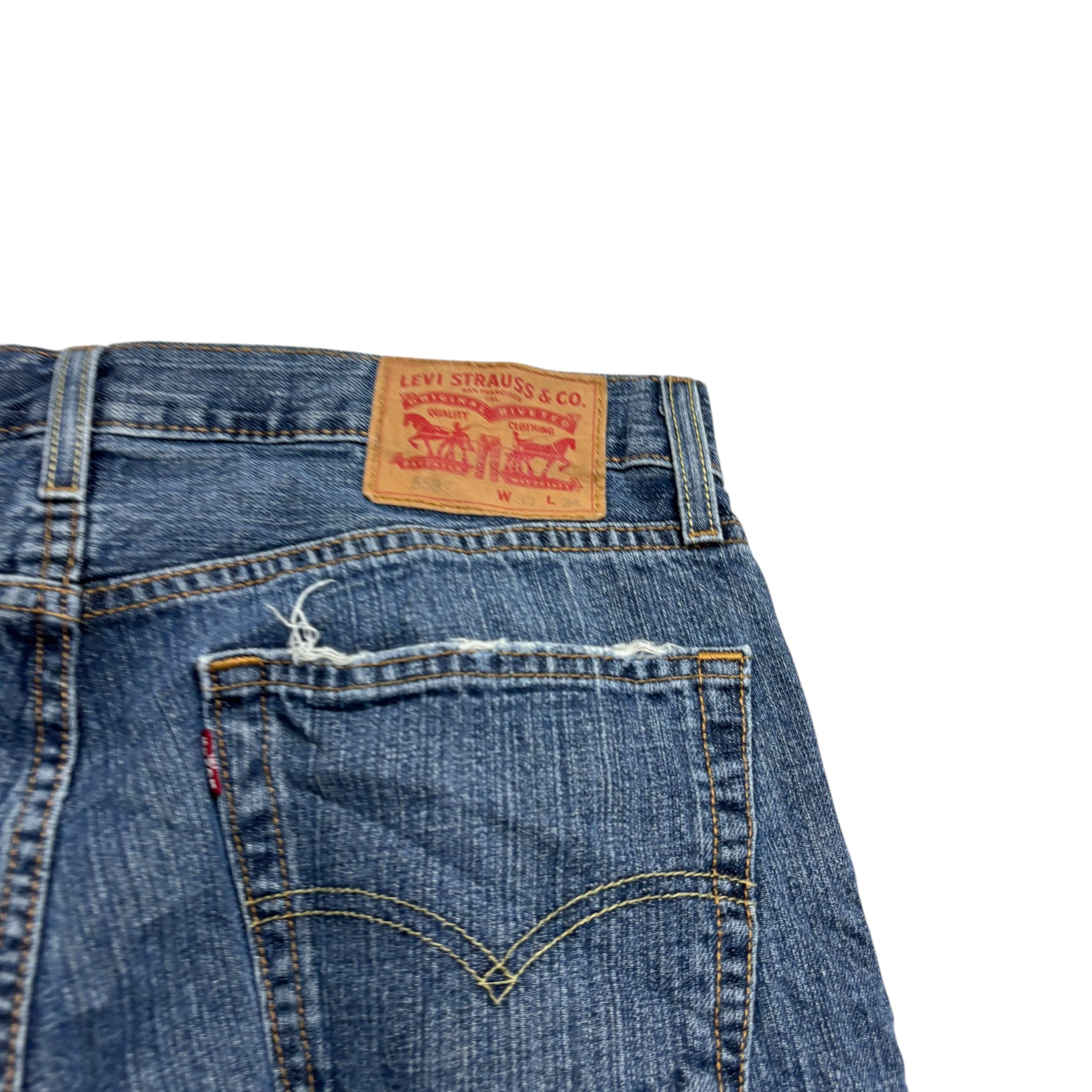 Levis 559 Jeans W33 L34 Mens Mid Blue Regular Straight Fit Denim