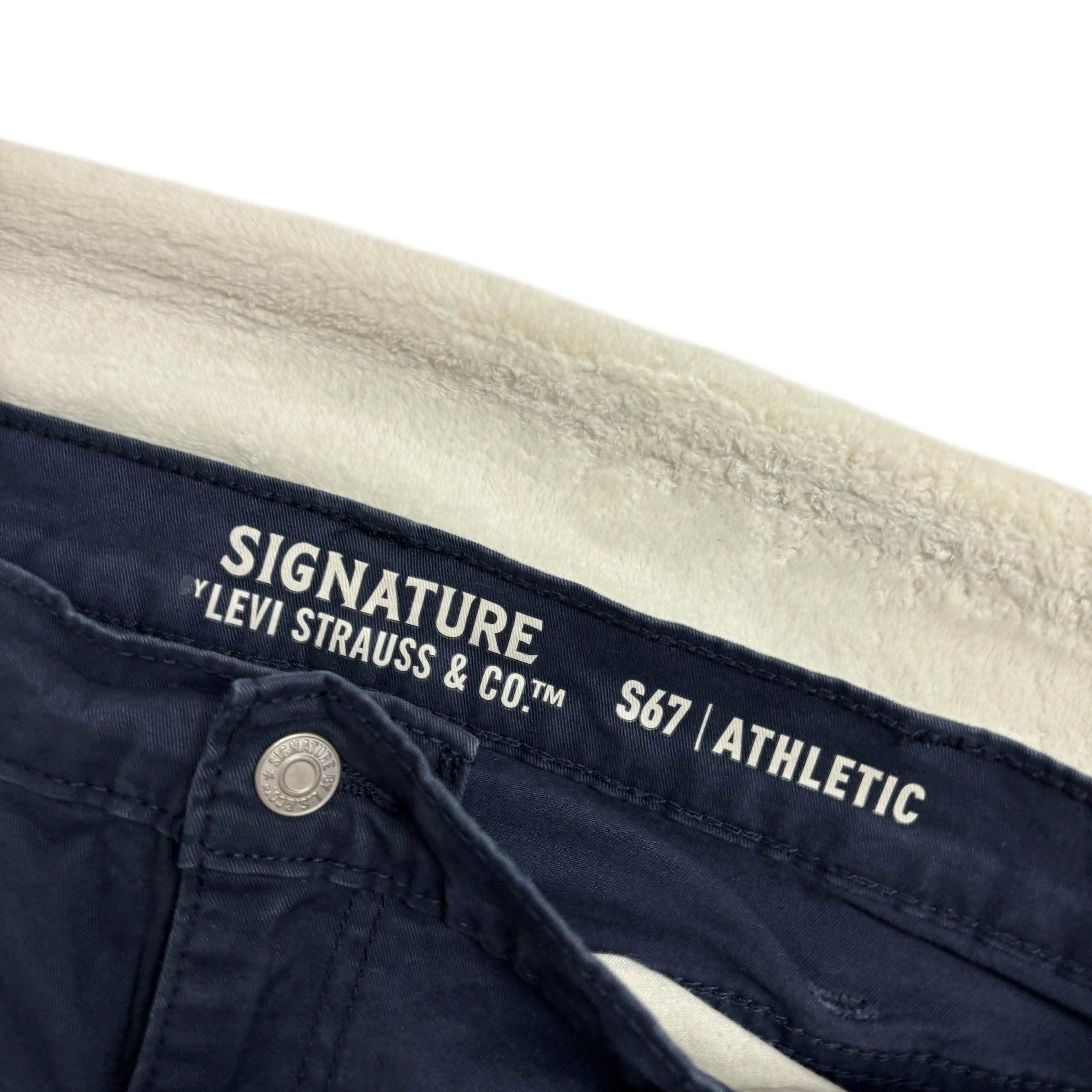 Levis Signature Trousers W38 L31 Mens Navy Blue Athletic Straight Stretch Pants