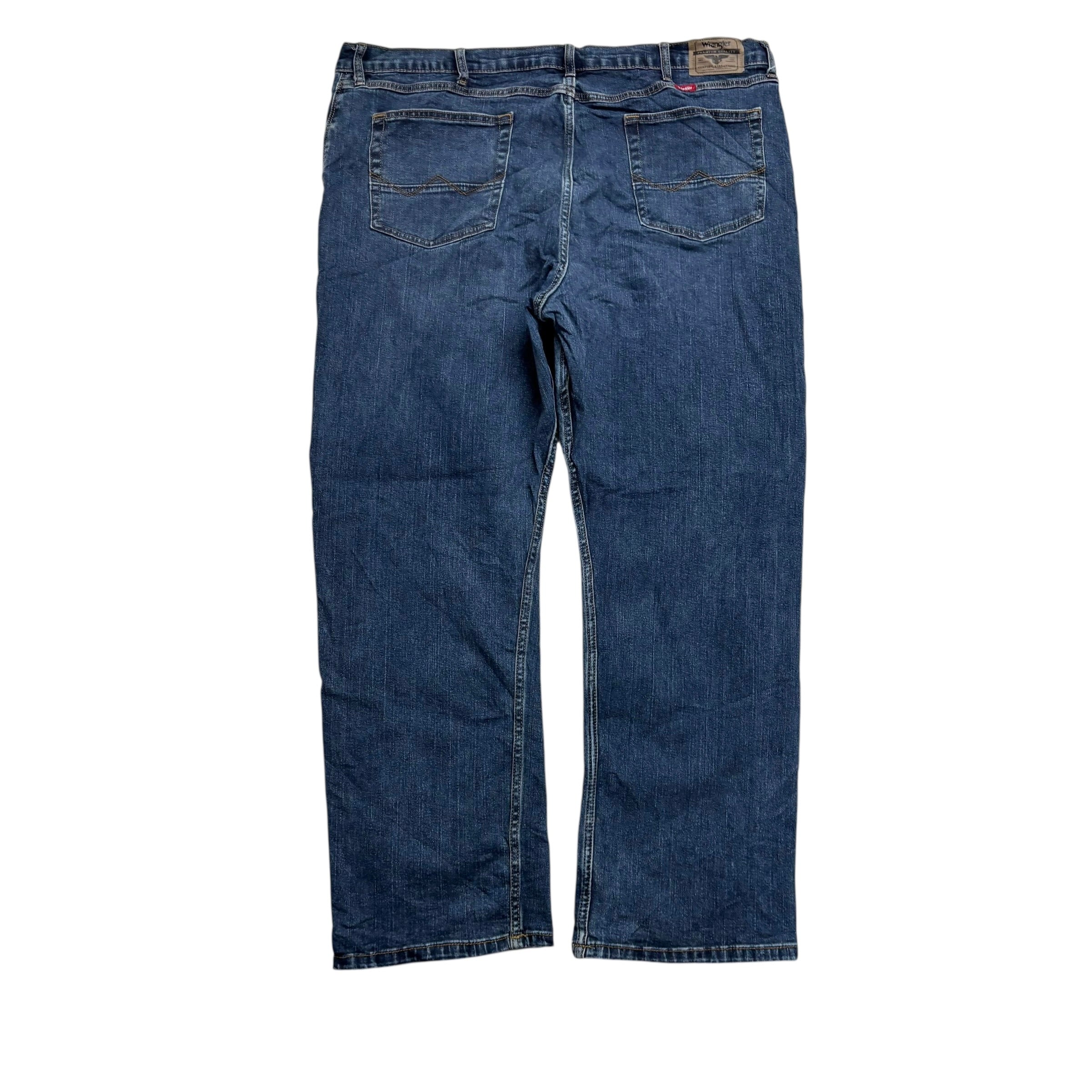 Wrangler Jeans W42 L30 Mens Mid Blue Relaxed Bootcut Fit Stretch Denim (E)