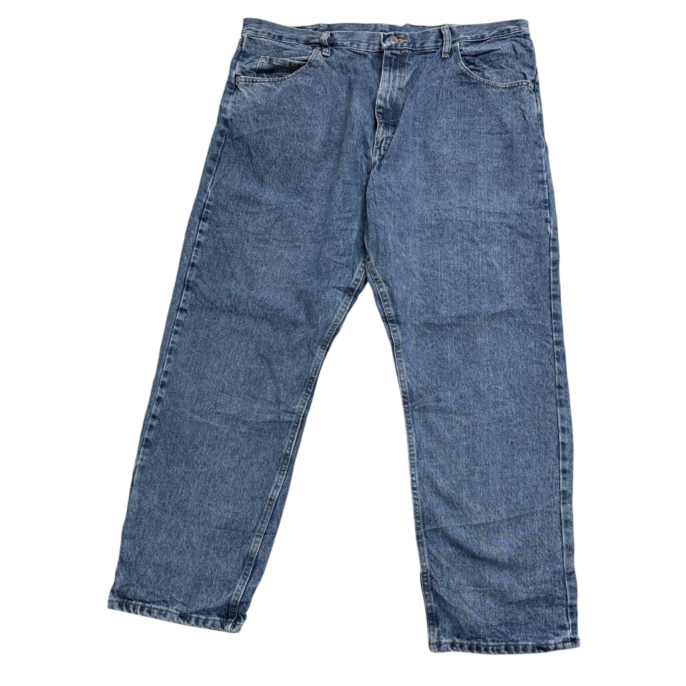 Wrangler Jeans W40 L30 Mens Mid Blue Baggy Relaxed Straight Fit Denim (E)