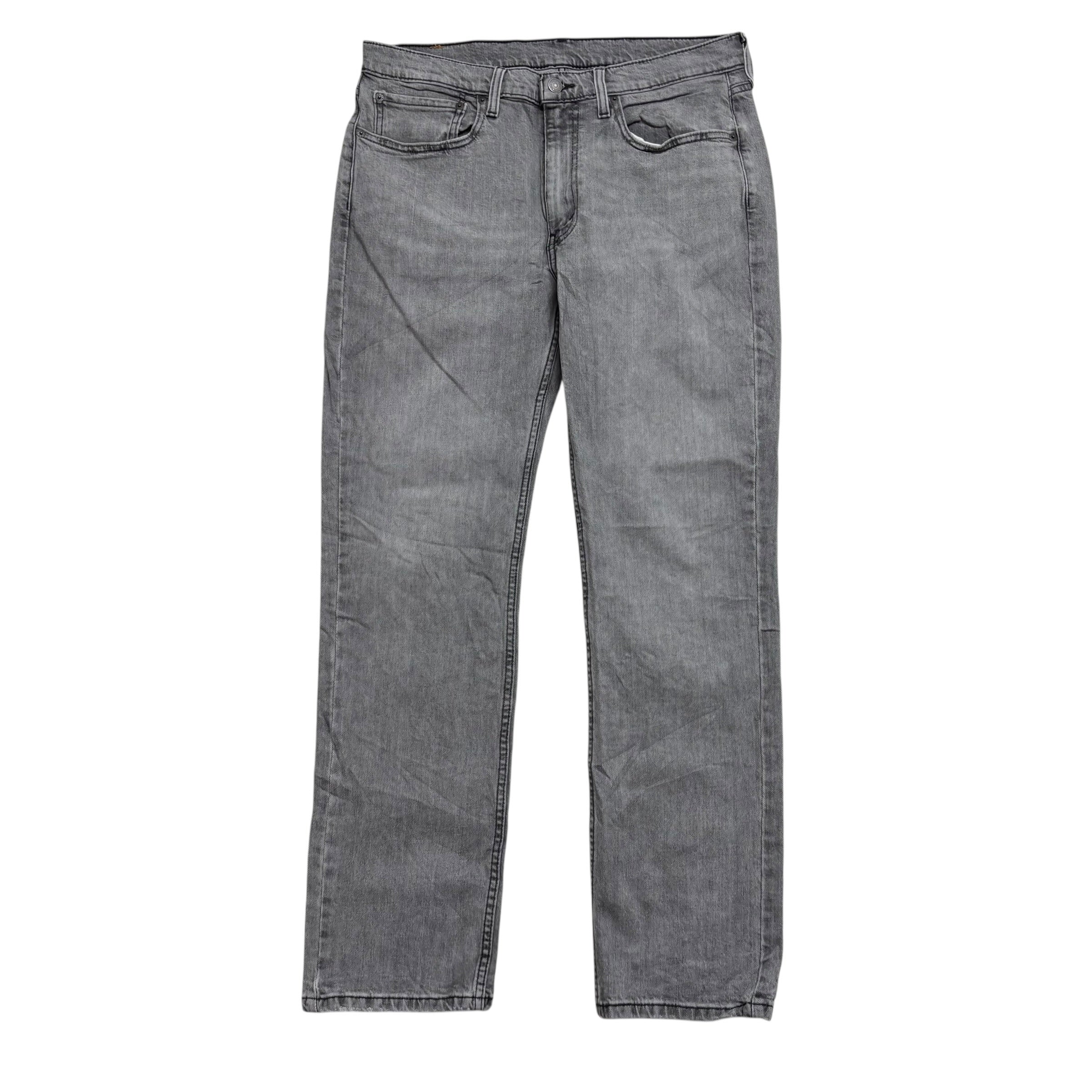 Levis 514 Jeans W34 L32 Mens Grey Regular Straight Fit Stretch Denim (E)