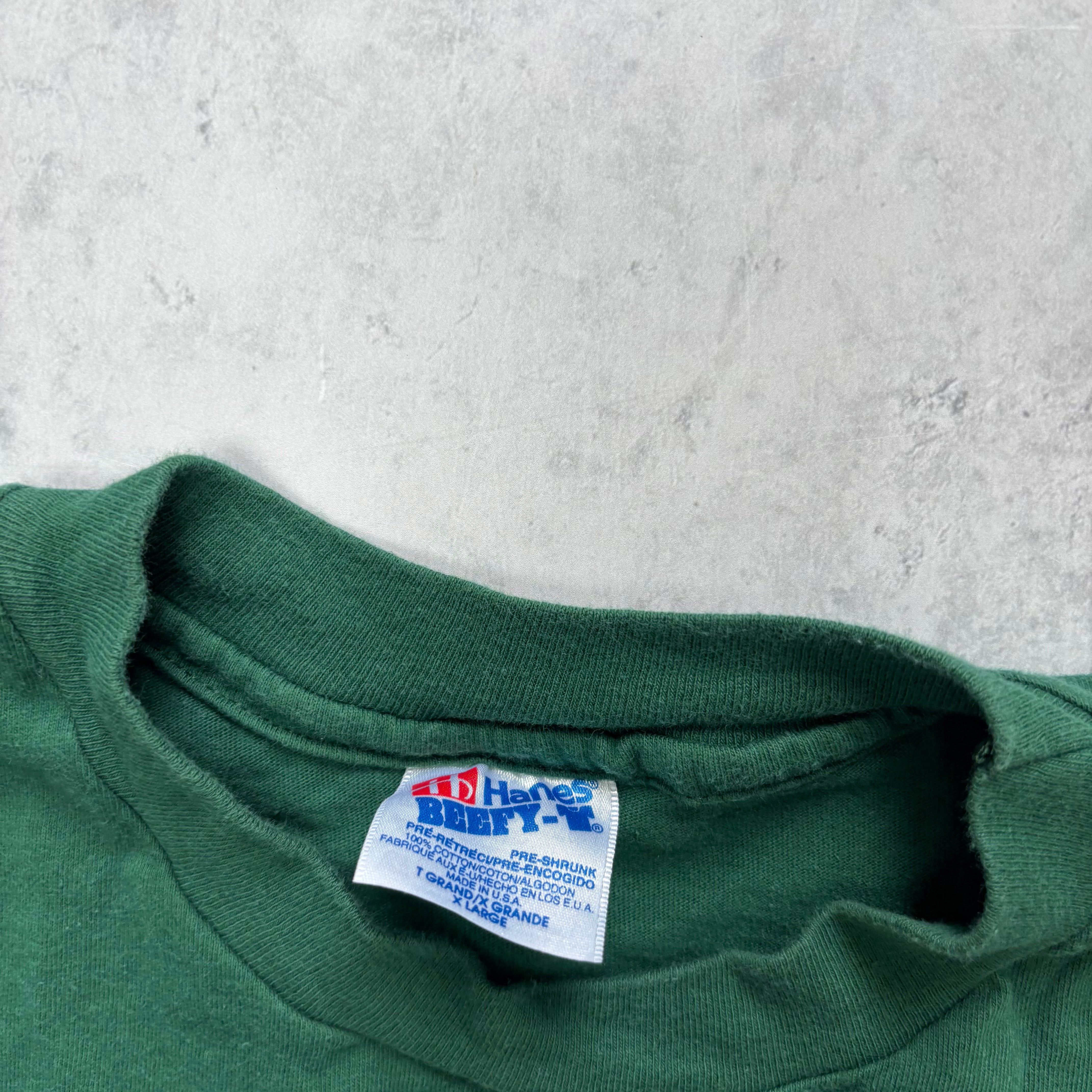 Vintage T Shirt Mens XL Green Single Stitch Graphic Print 90s USA Beer (E)