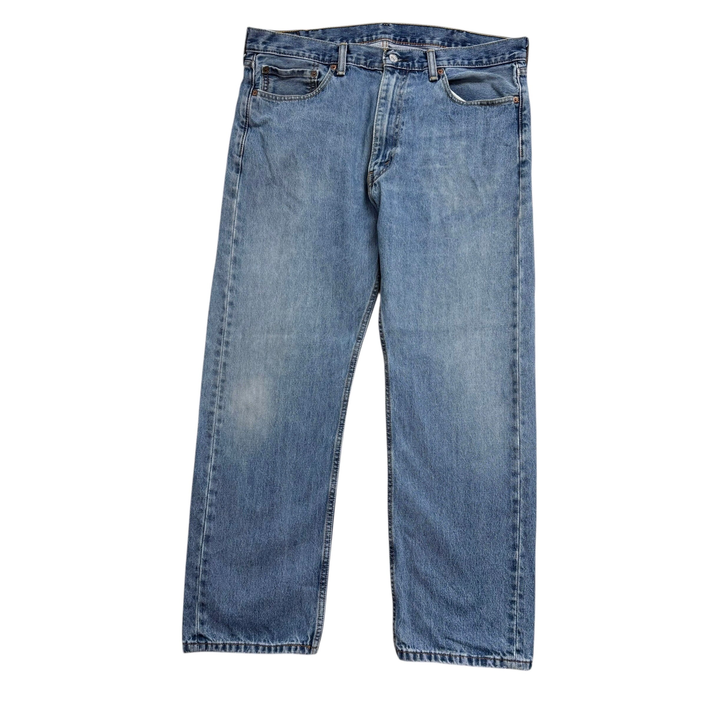 Levis 505 Jeans W38 L30 Mens Mid Blue Regular Straight Fit Denim