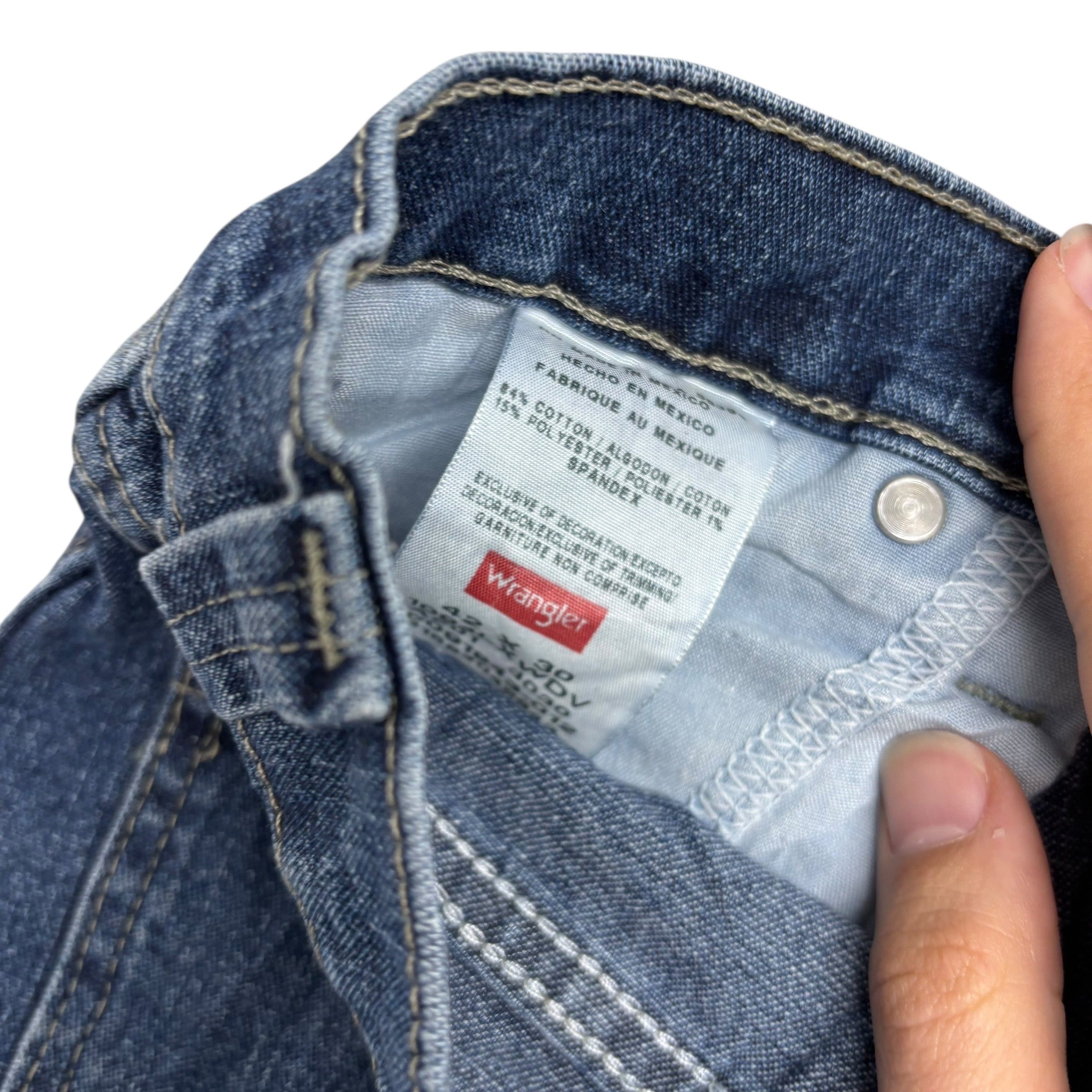 Wrangler Carpenter Jeans W44 L30 Mens Mid Blue Relaxed Straight Fit Stretch
