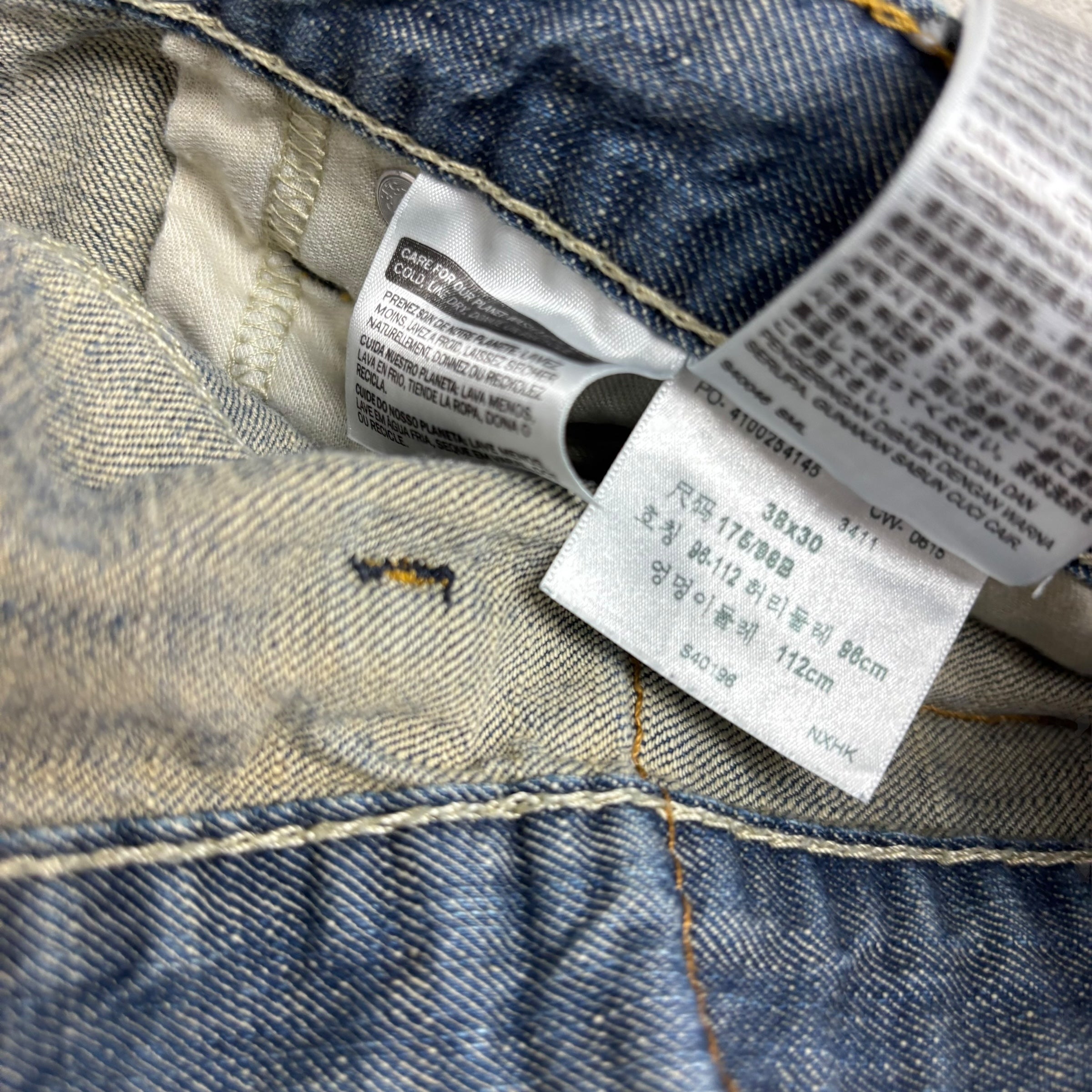 Levis 569 Jeans W38 L28 Mens Silver Blue Baggy Relaxed Straight Fit Denim