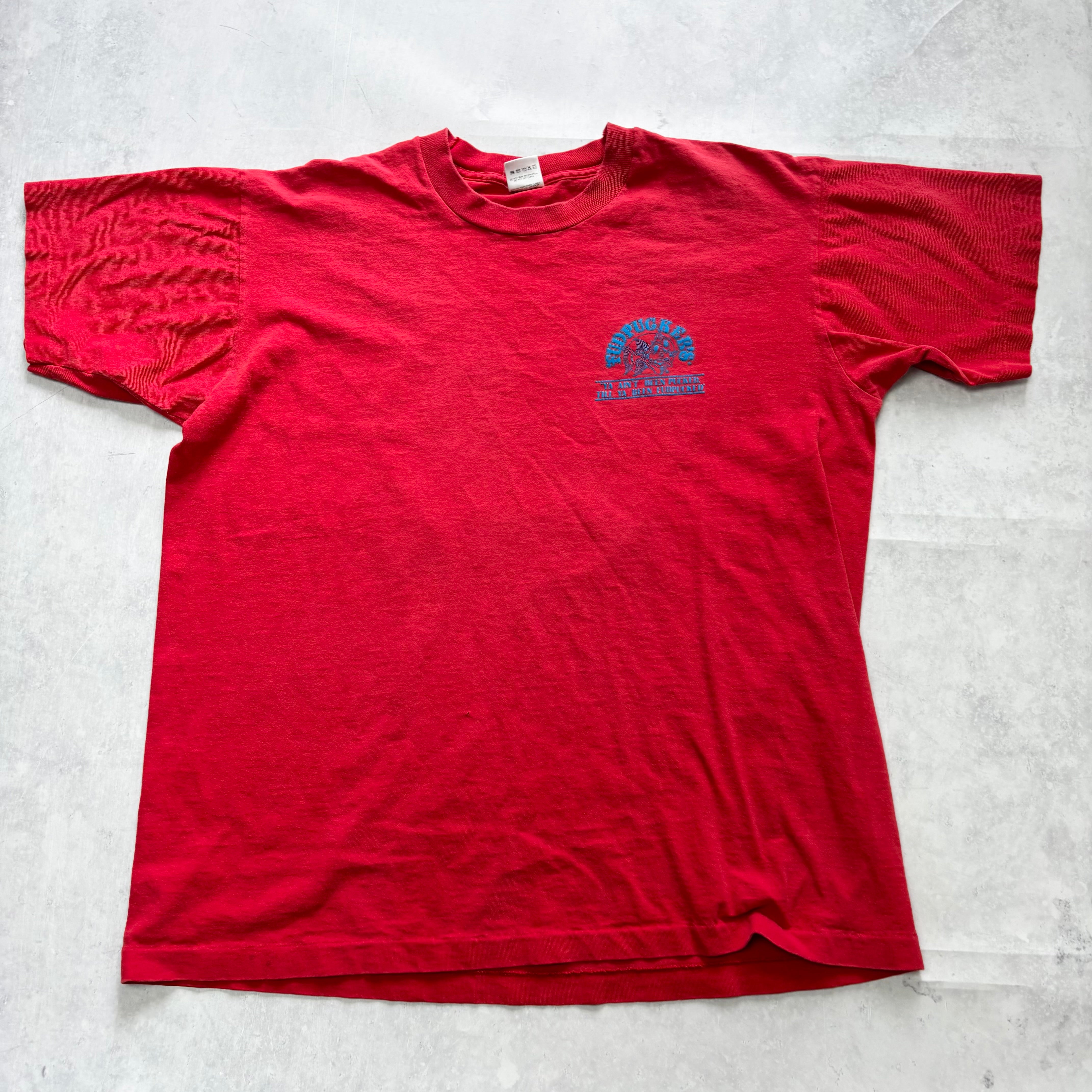 Vintage T Shirt Mens Large Red Single Stitch Graphic Print 90s USA