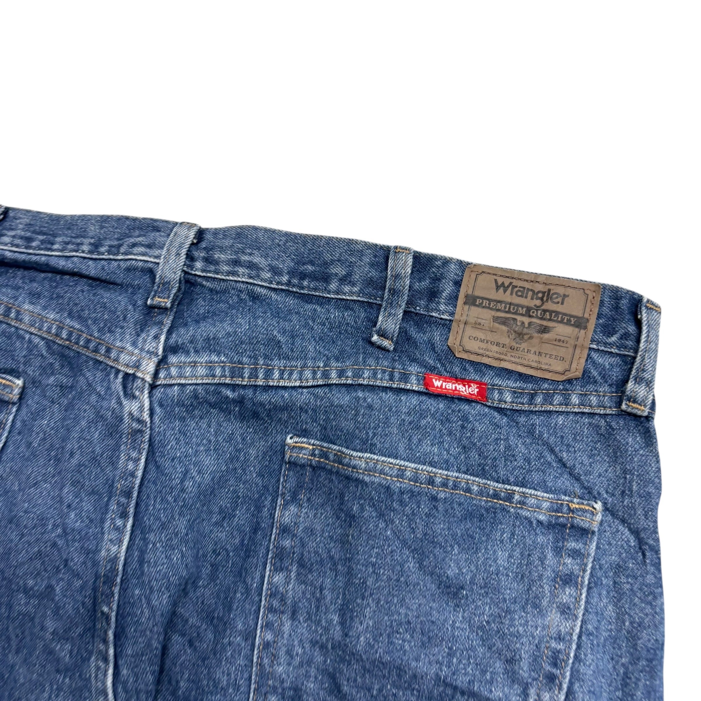 Wrangler Jeans W42 L30 Mens Mid Blue Regular Straight Fit Denim (E)