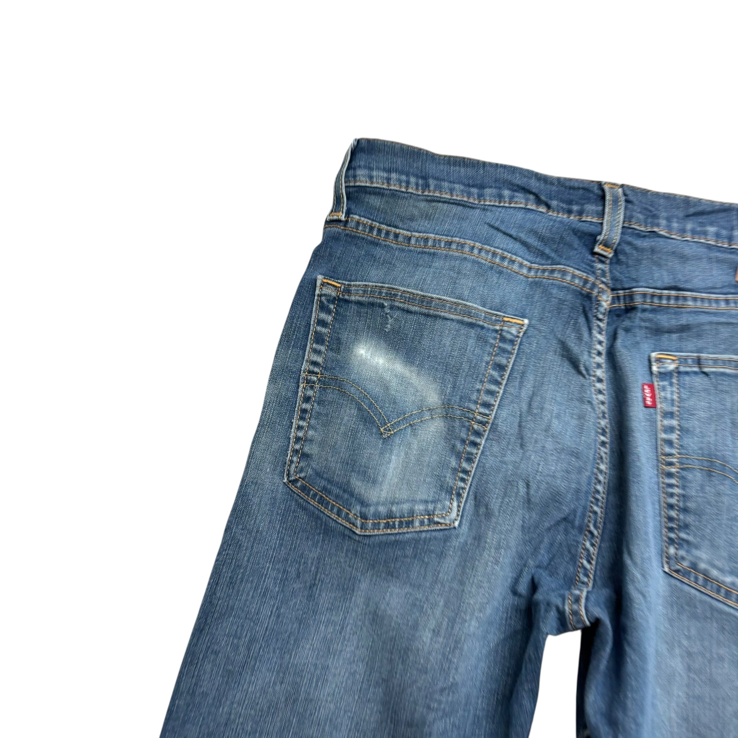 Levis 513 Jeans W32 L28 Mens Dark Blue Slim Straight Fit Stretch Denim