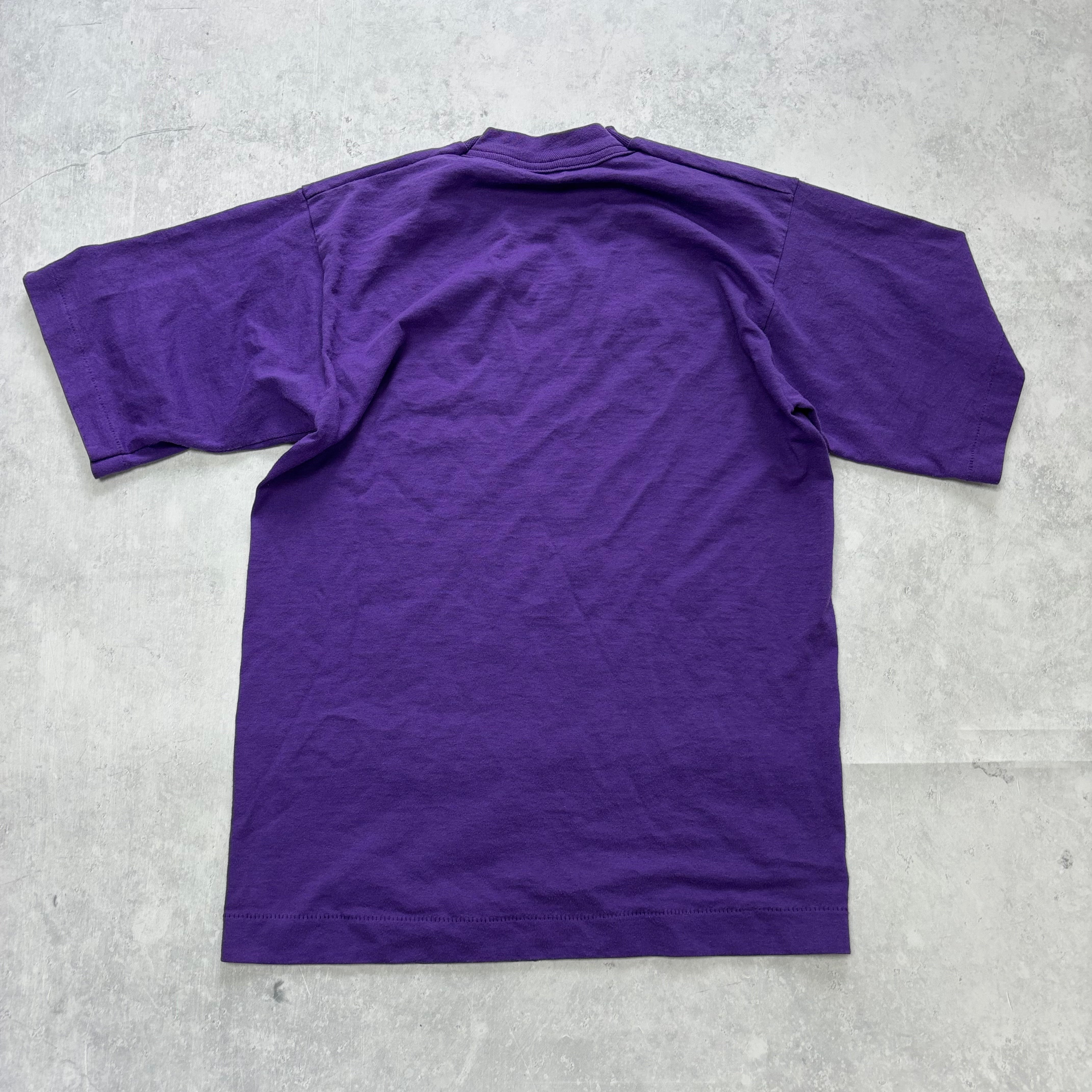 Vintage T Shirt Mens XS Purple Single Stitch Graphic Print 90s USA Books (E)