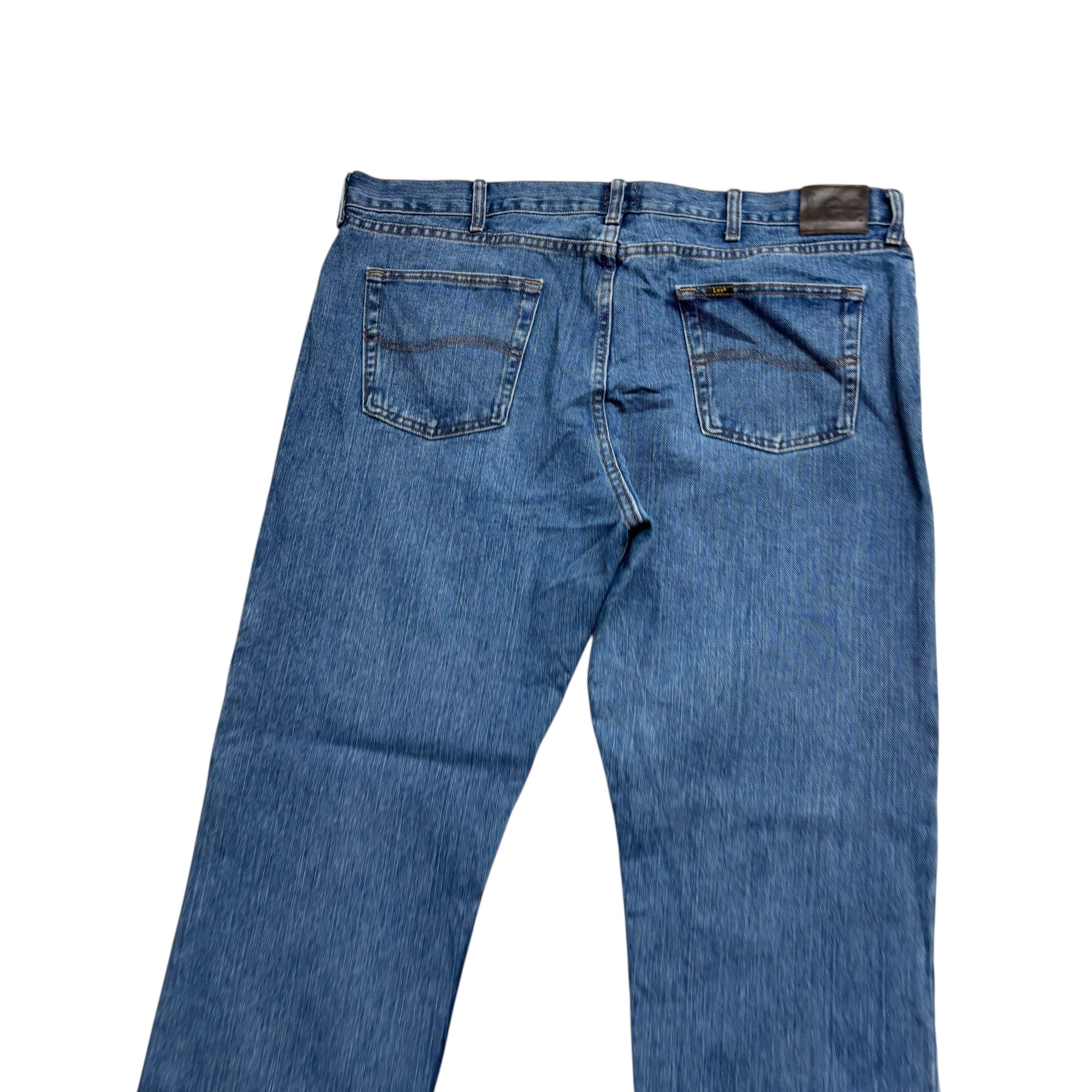 Lee Jeans W42 L30 Mens Mid Blue Regular Straight Fit Denim (E)