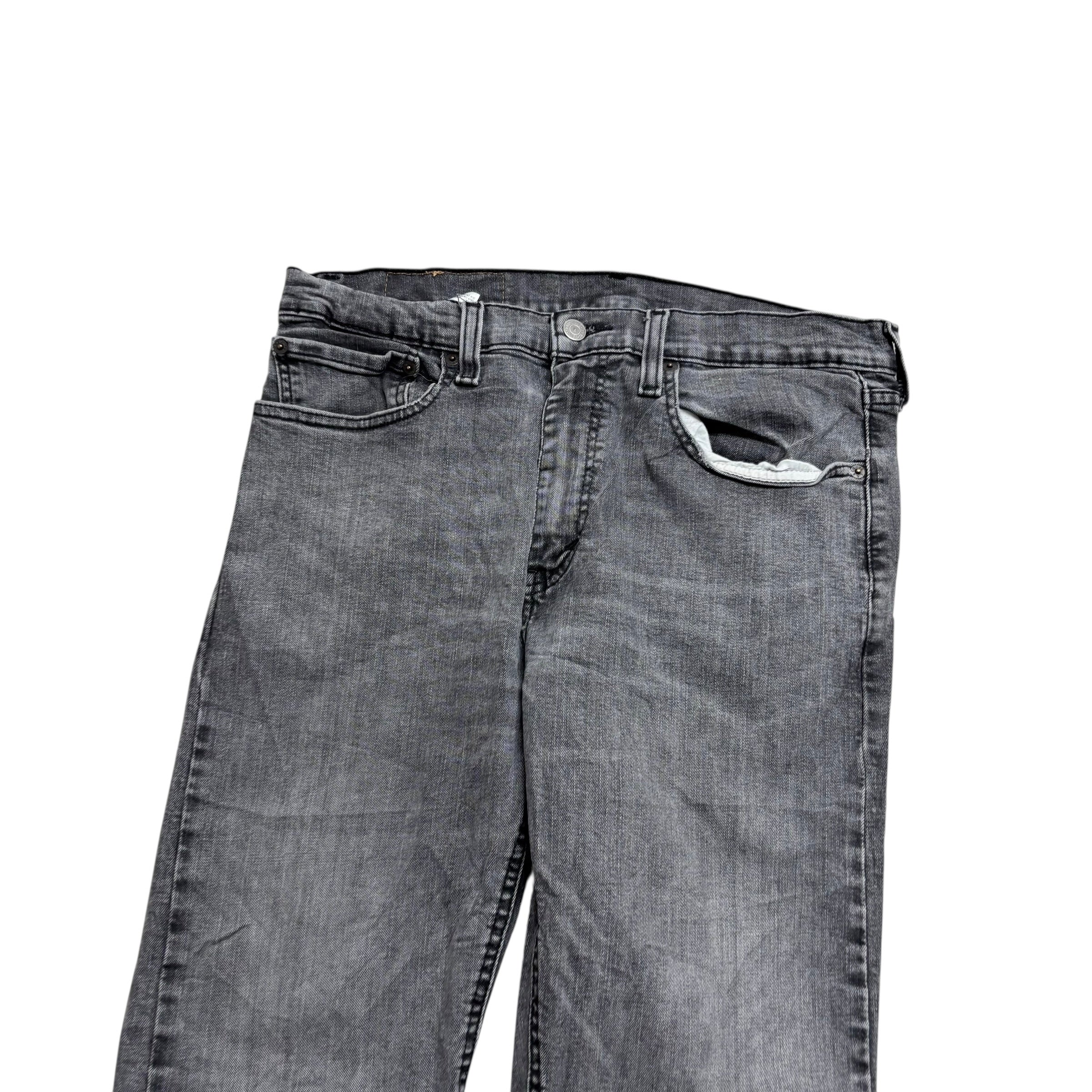 Levis 502 Hi-Ball Jeans W33 L29 Mens Grey Regular Tapered Fit Stretch Denim (E)