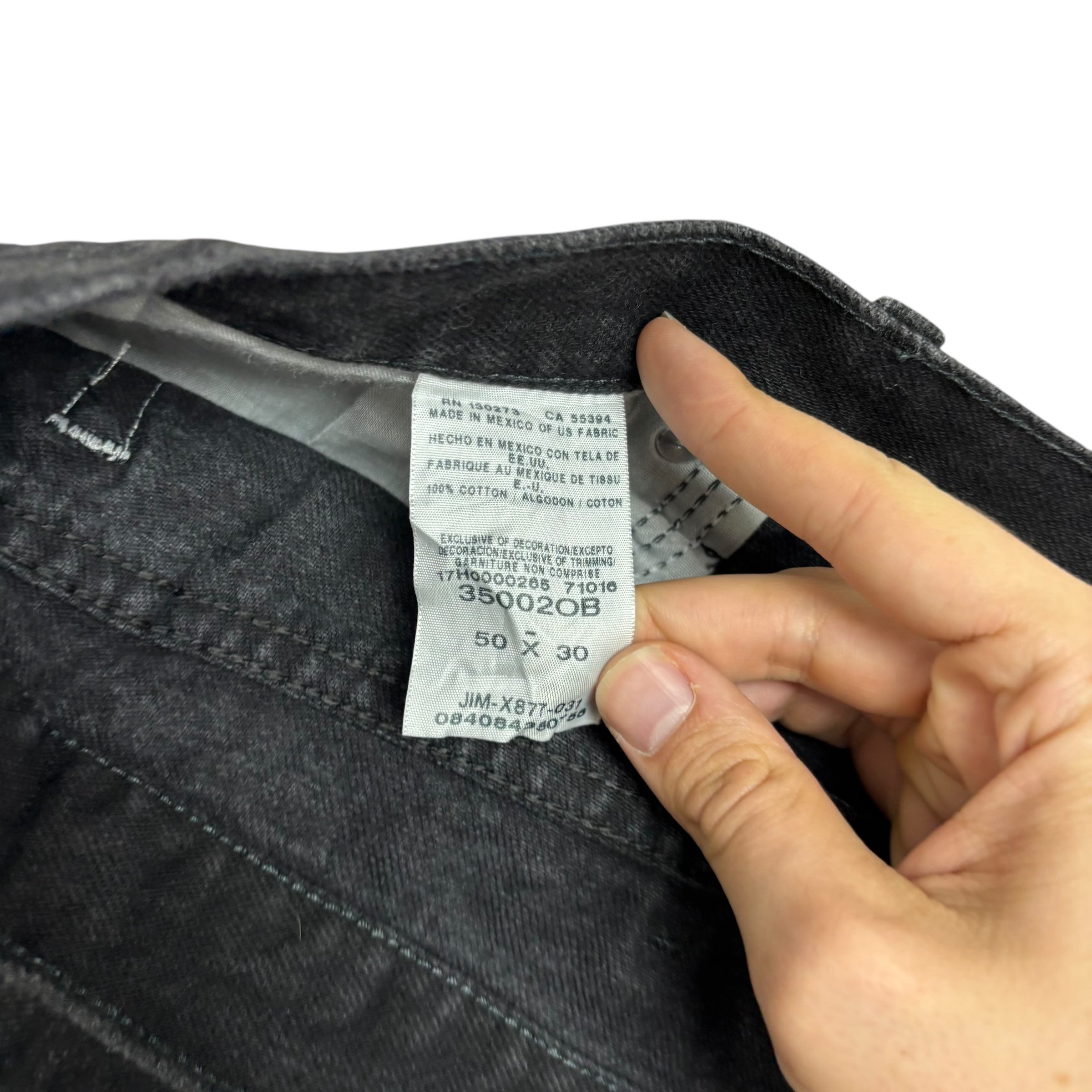 Wrangler Jeans W50 L30 Mens Black Relaxed Straight Fit Vintage Denim (E)
