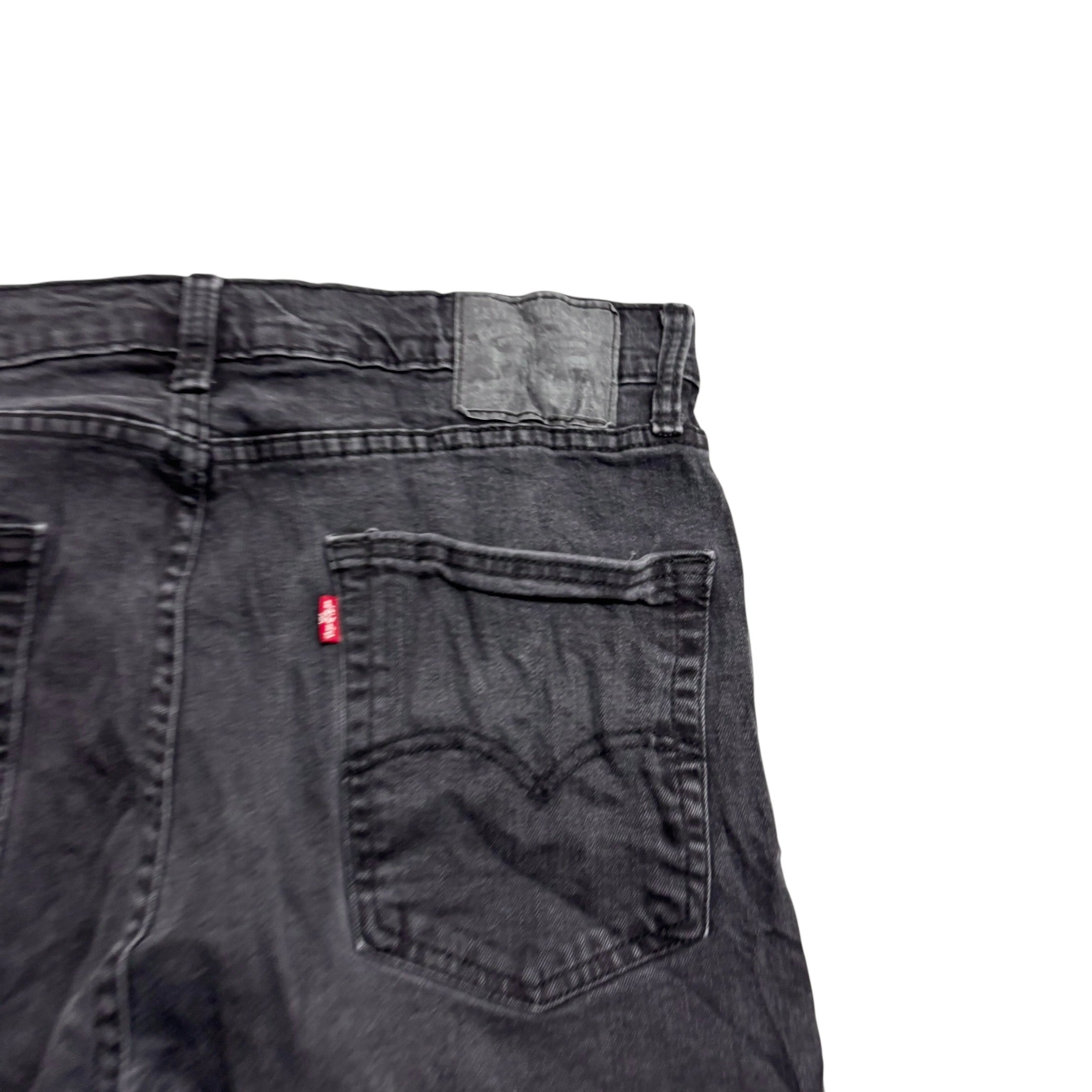 Levis 514 Jeans W35 L33 Mens Black Regular Straight Fit Stretch Denim (E)